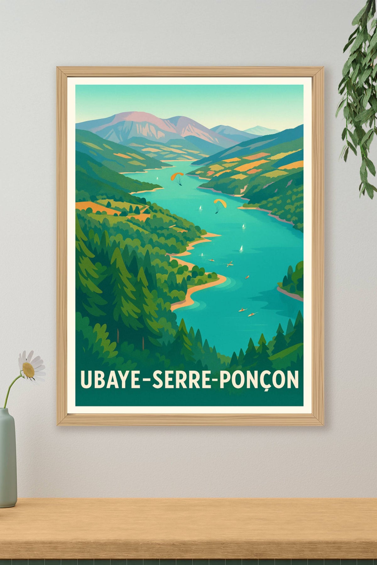 Affiche Ubaye-Serre-Ponçon — Évasion nature et sports d'eau · poster d'art de Ubaye-Serre-Ponçon