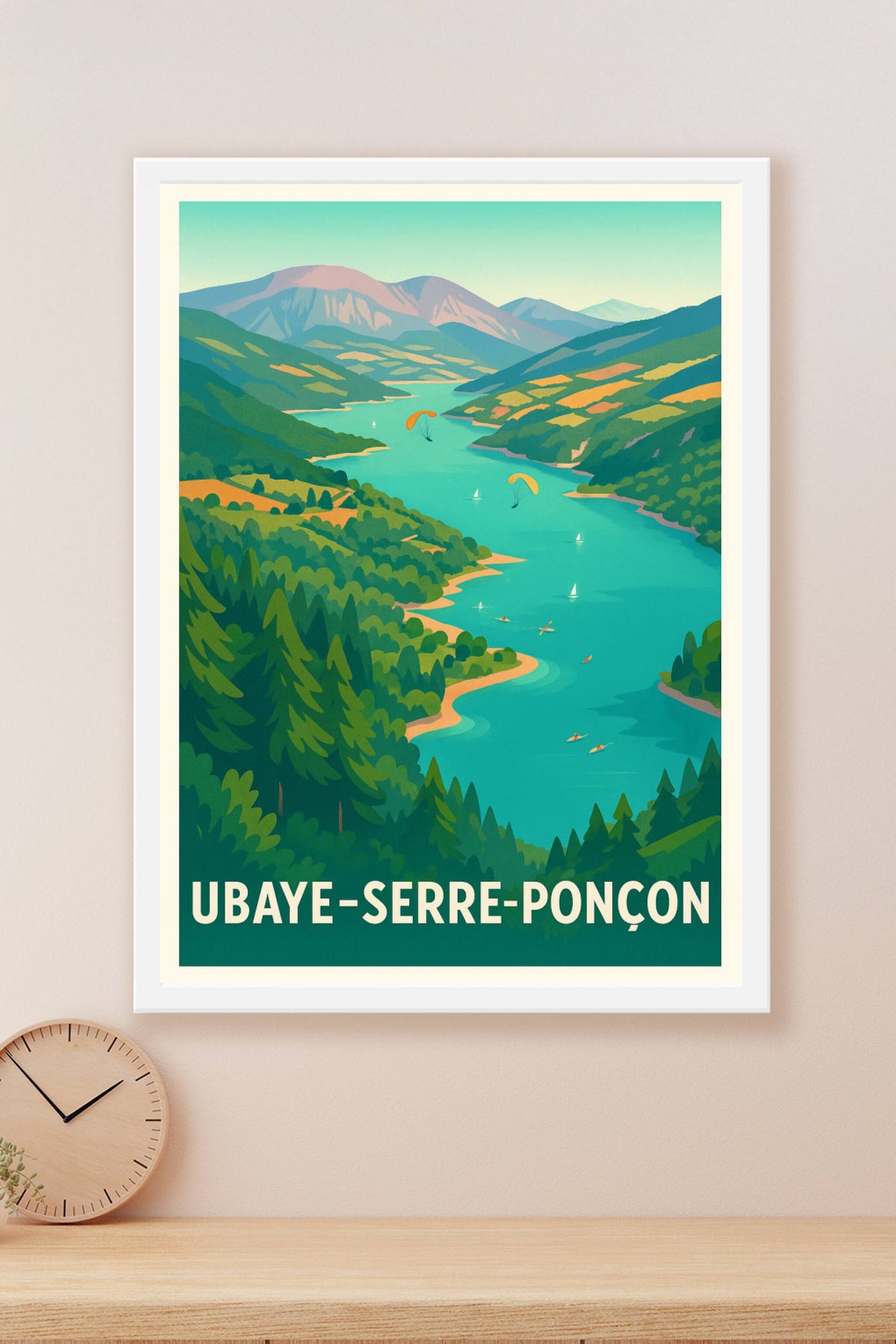 Affiche Ubaye-Serre-Ponçon — Évasion nature et sports d'eau · poster d'art de Ubaye-Serre-Ponçon