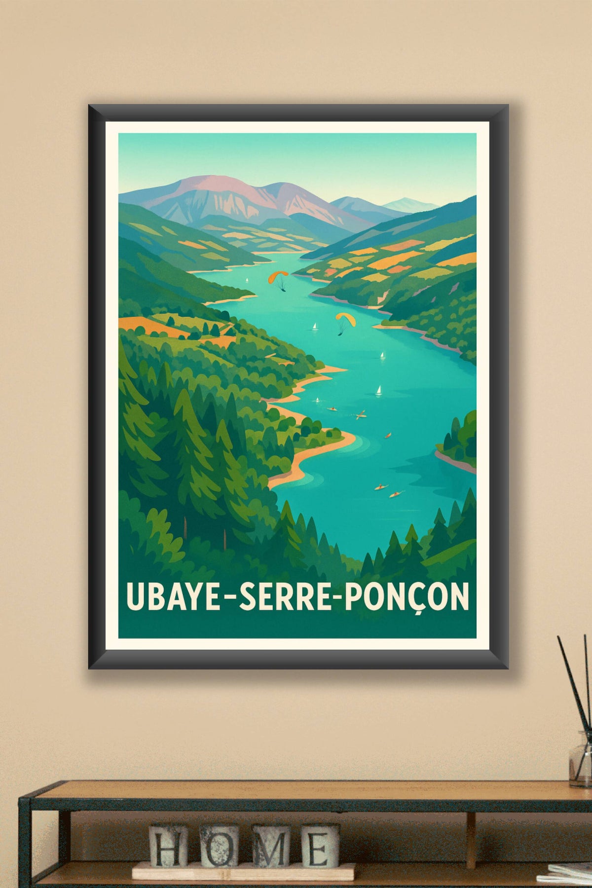 Affiche Ubaye-Serre-Ponçon — Évasion nature et sports d'eau · poster d'art de Ubaye-Serre-Ponçon