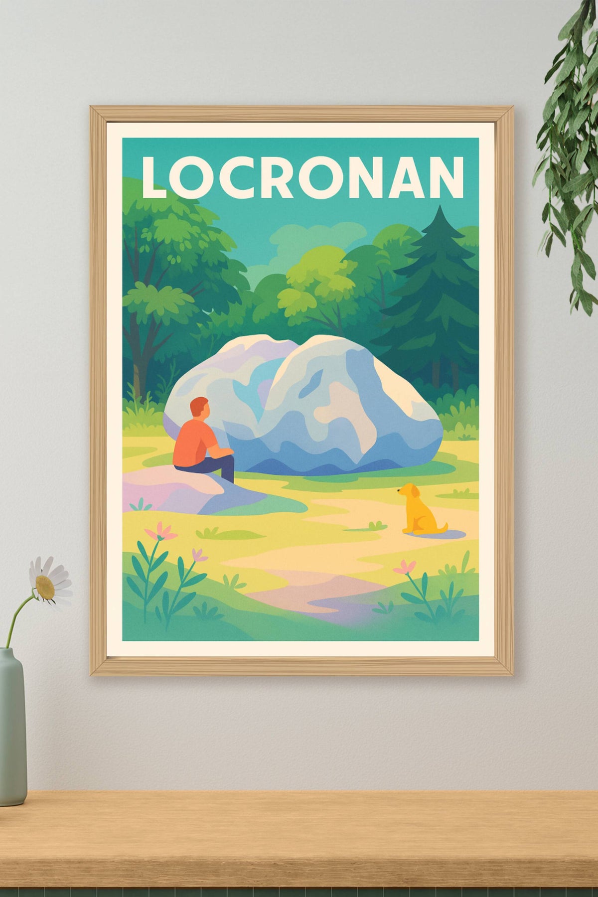 Affiche Locronan — Tranquillité et Nature bretonne · poster d'art de Locronan