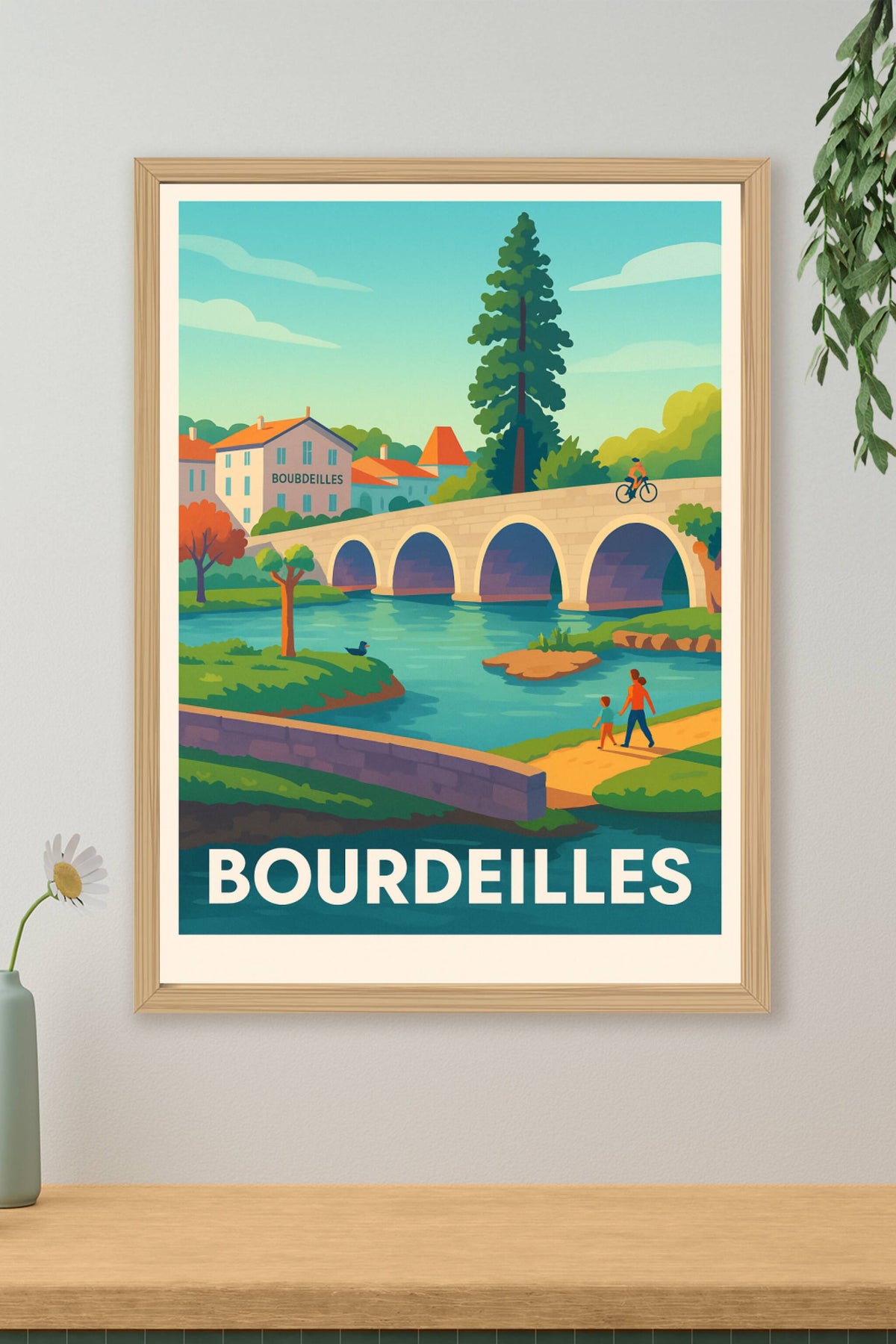 Affiche Bourdeilles — Charme naturel et patrimoine en pleine nature · poster d'art de Bourdeilles