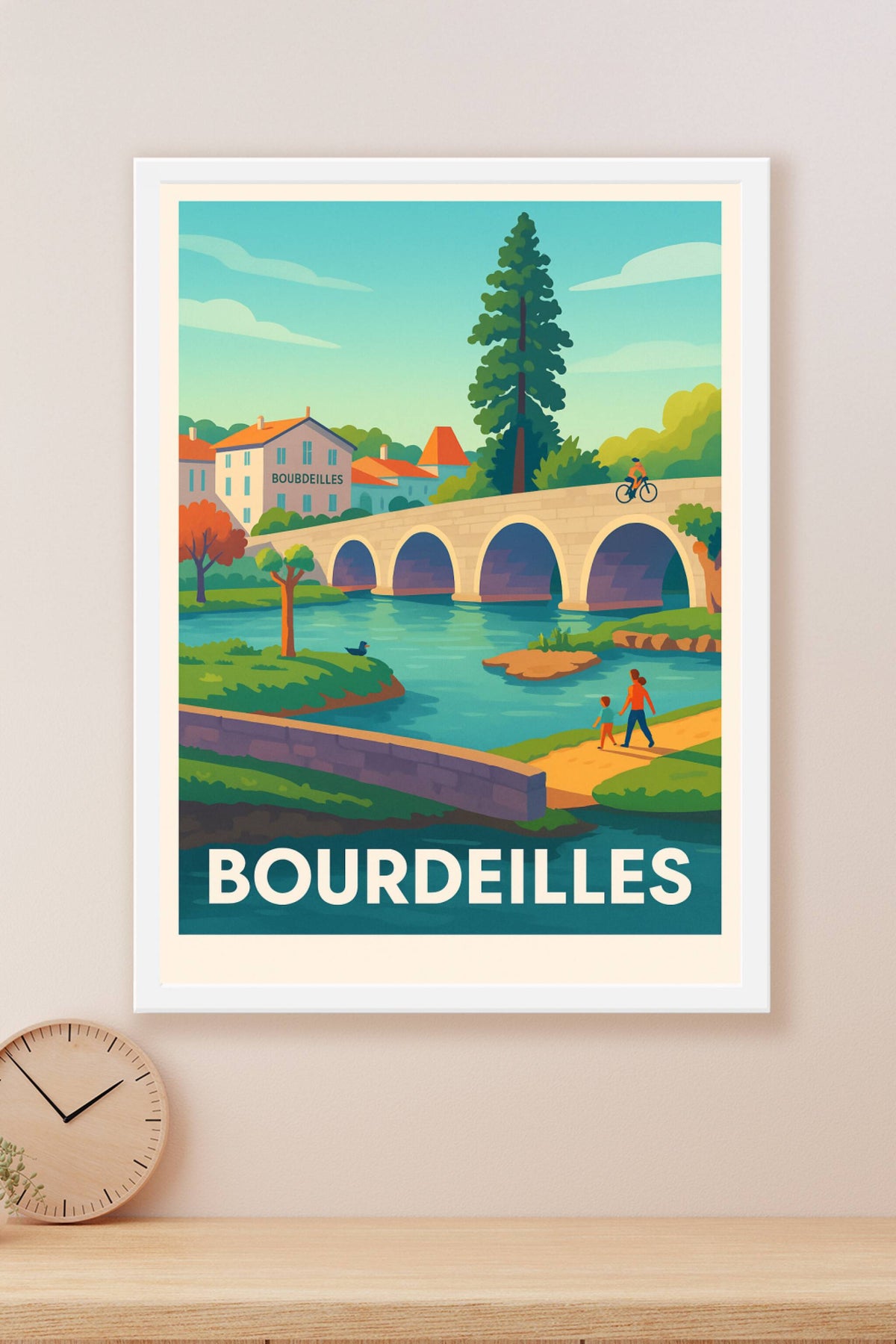 Affiche Bourdeilles — Charme naturel et patrimoine en pleine nature · poster d'art de Bourdeilles