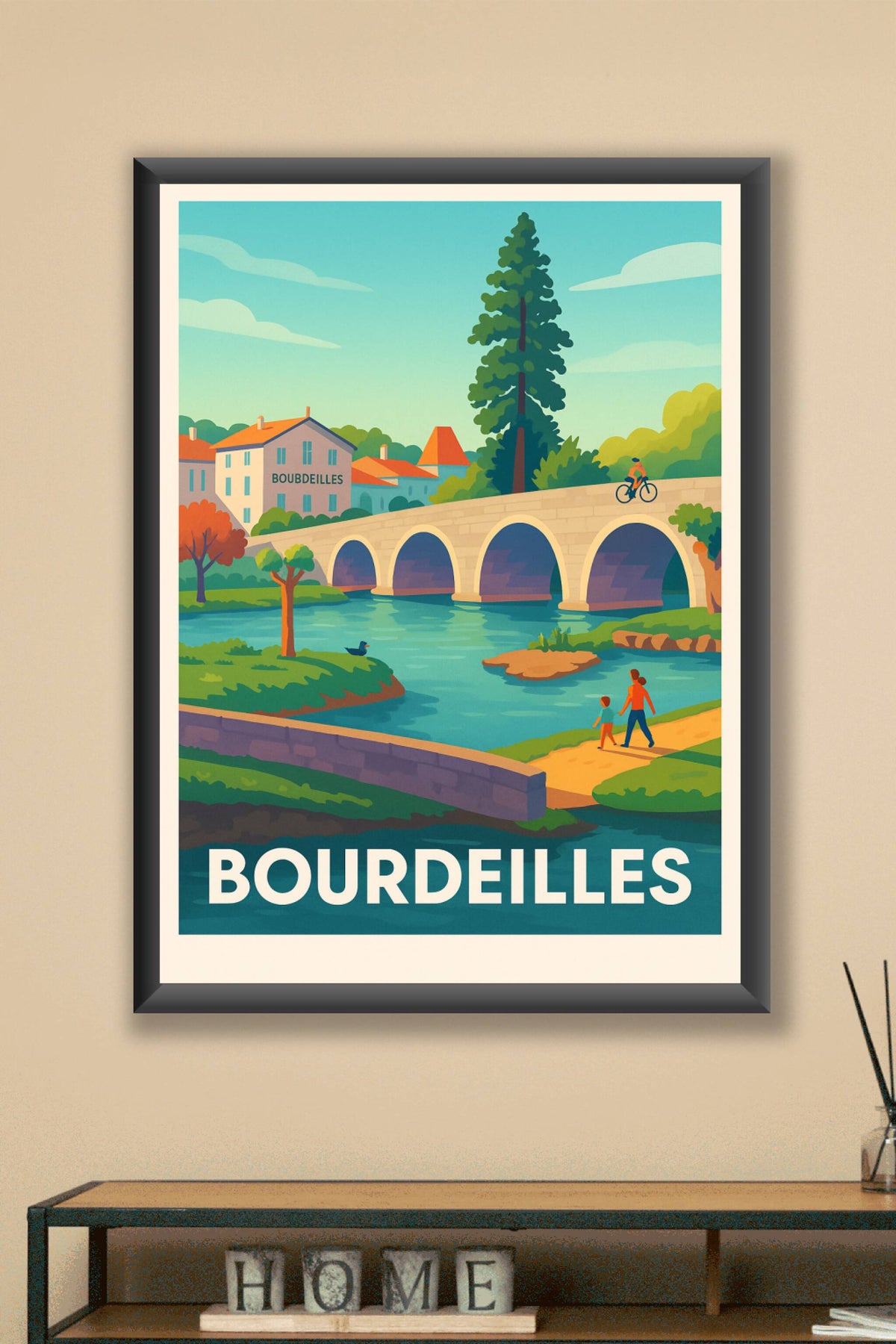 Affiche Bourdeilles — Charme naturel et patrimoine en pleine nature · poster d'art de Bourdeilles