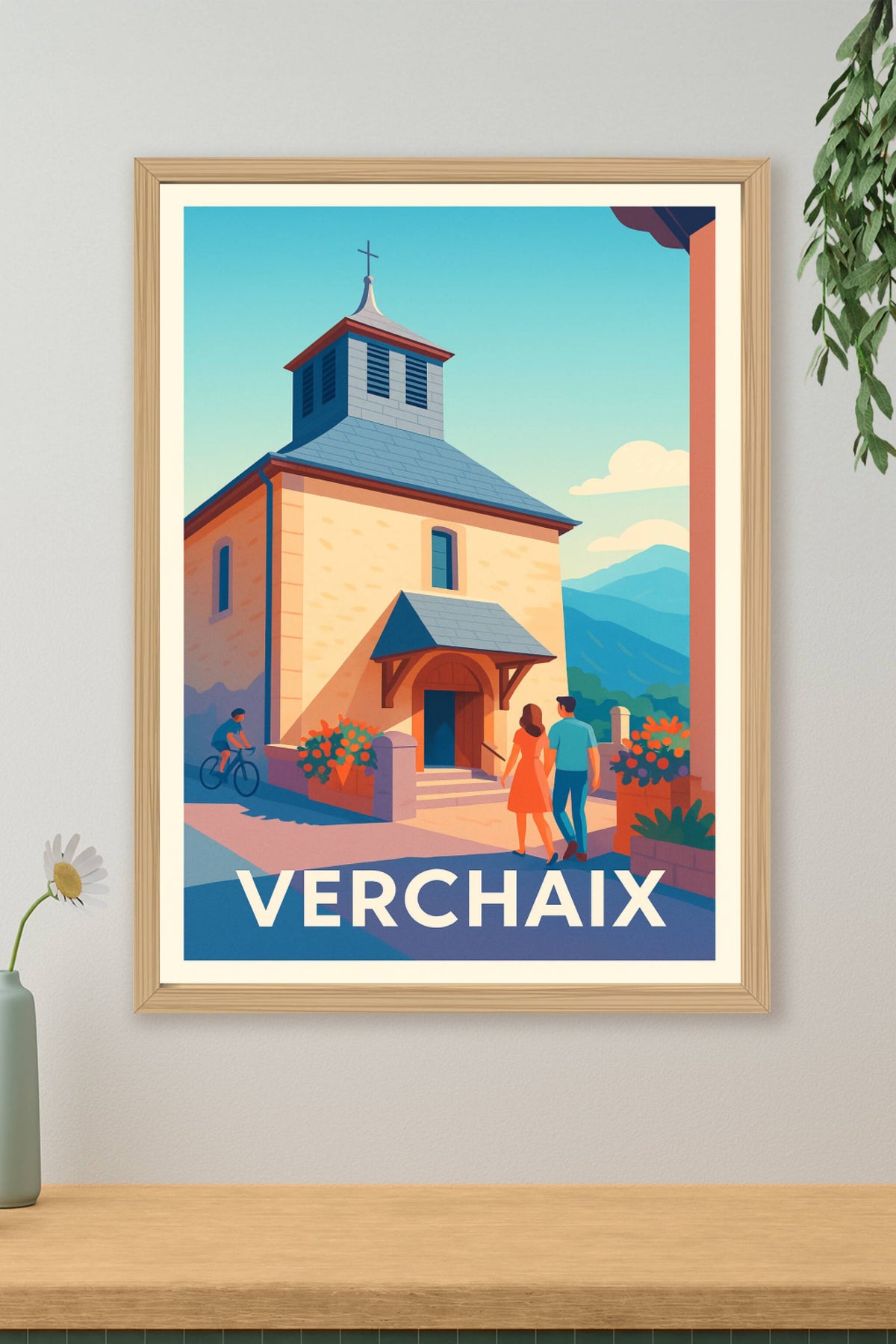 Affiche Verchaix — Charme et sérénité dans les Alpes · poster d'art de Verchaix