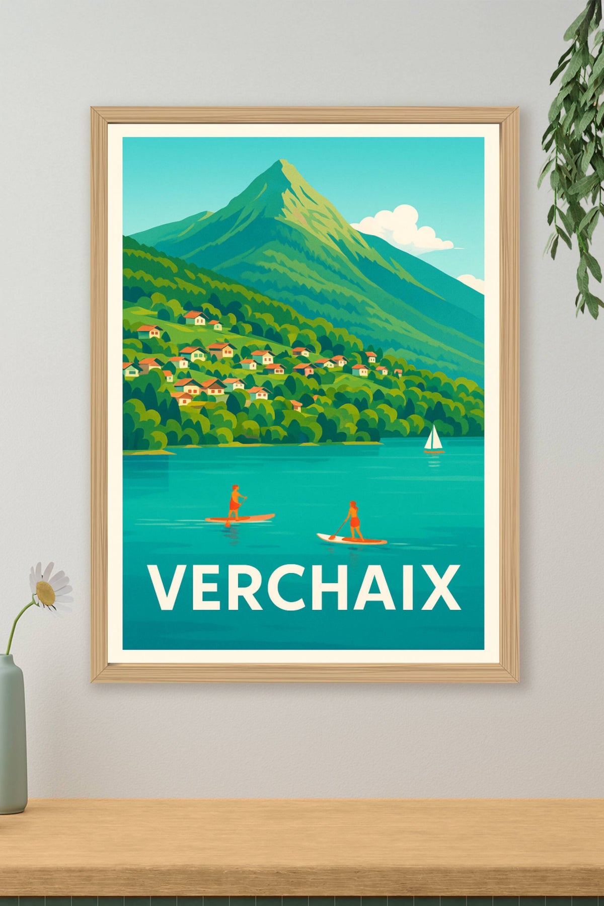 Affiche Verchaix — Sérénité au bord du lac · poster d'art de Verchaix