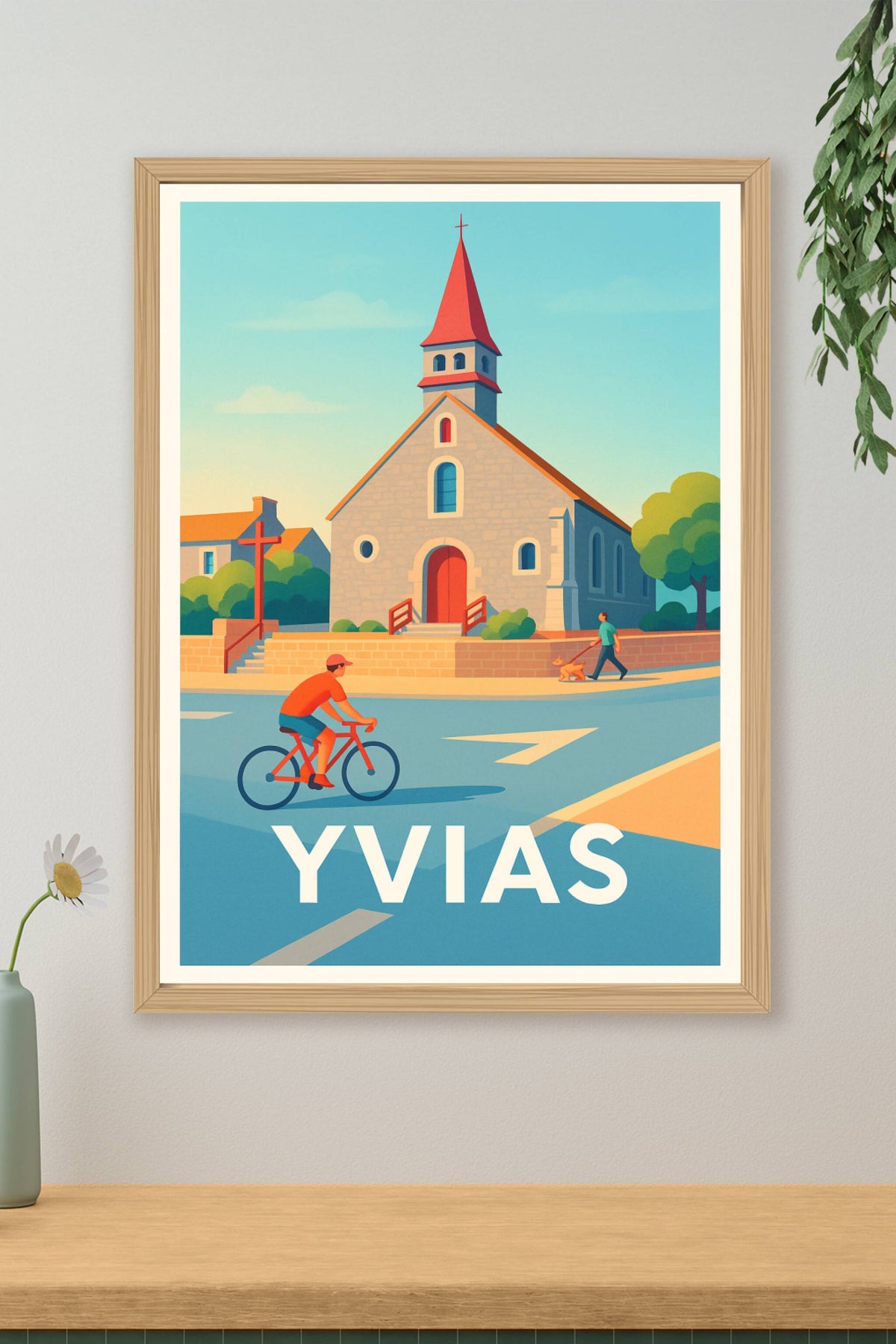 Affiche Yvias — Charme et sérénité au cœur du village · poster d'art de Yvias