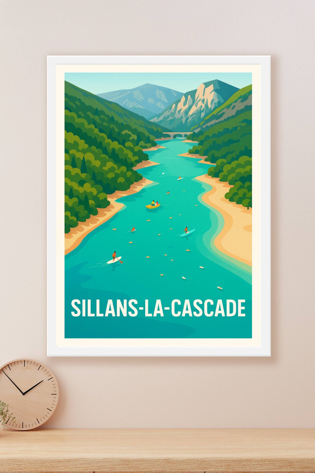 Affiche Sillans-la-Cascade — Évasion au fil de l'eau · poster d'art de Sillans-la-Cascade
