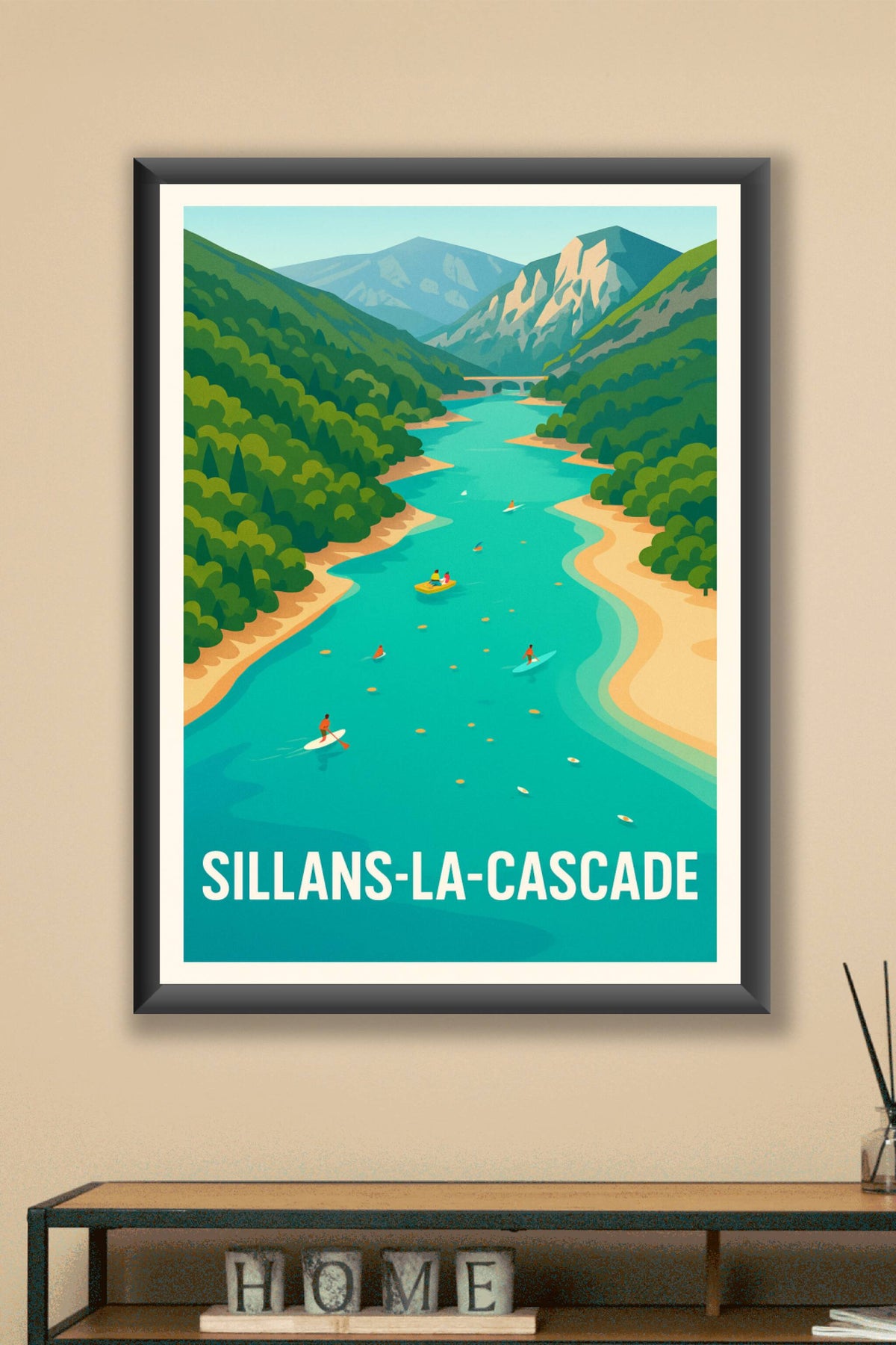 Affiche Sillans-la-Cascade — Évasion au fil de l'eau · poster d'art de Sillans-la-Cascade