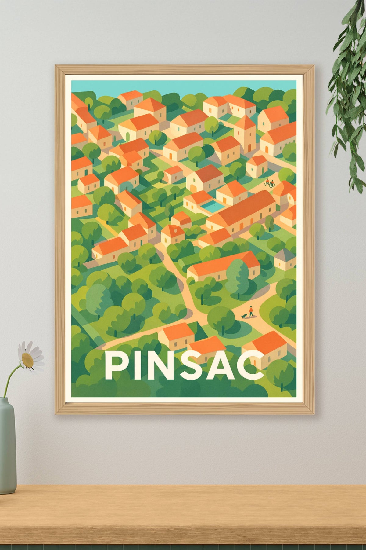 Affiche Pinsac — Charmant village ensoleillé · poster d'art de Pinsac