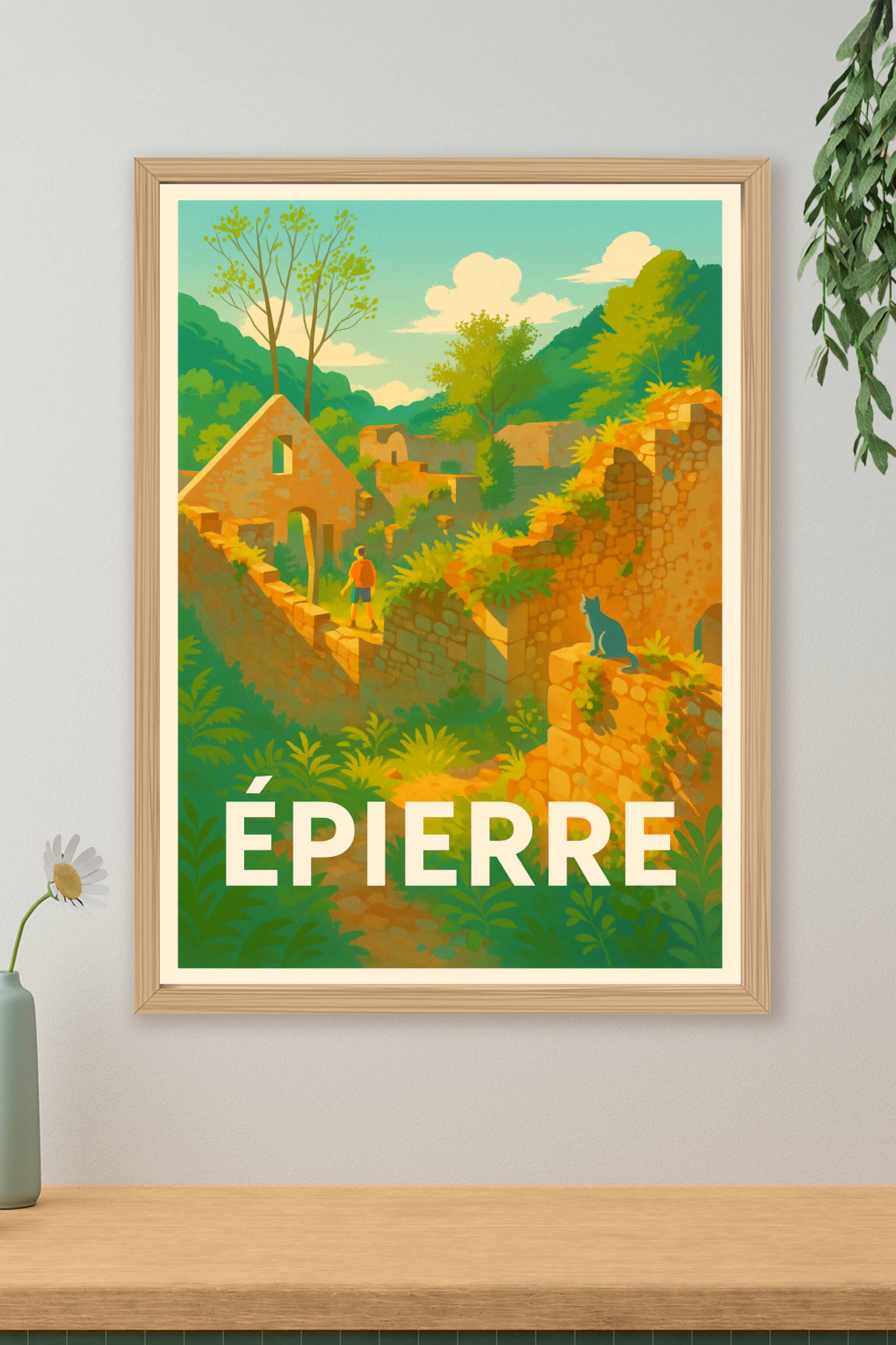 Affiche de Épierre - Ruines ensoleillées et nature sauvage