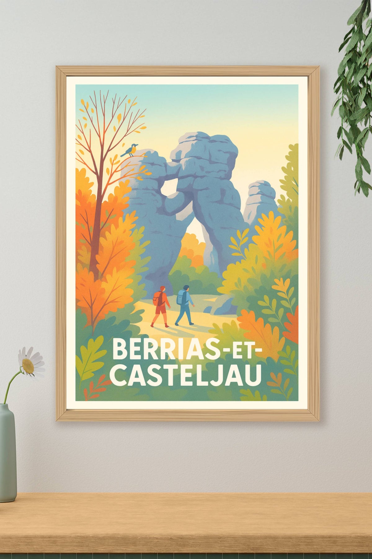 Affiche Berrias-et-Casteljau — Randonnée au coeur des merveilles naturelles · poster d'art de Berrias-et-Casteljau