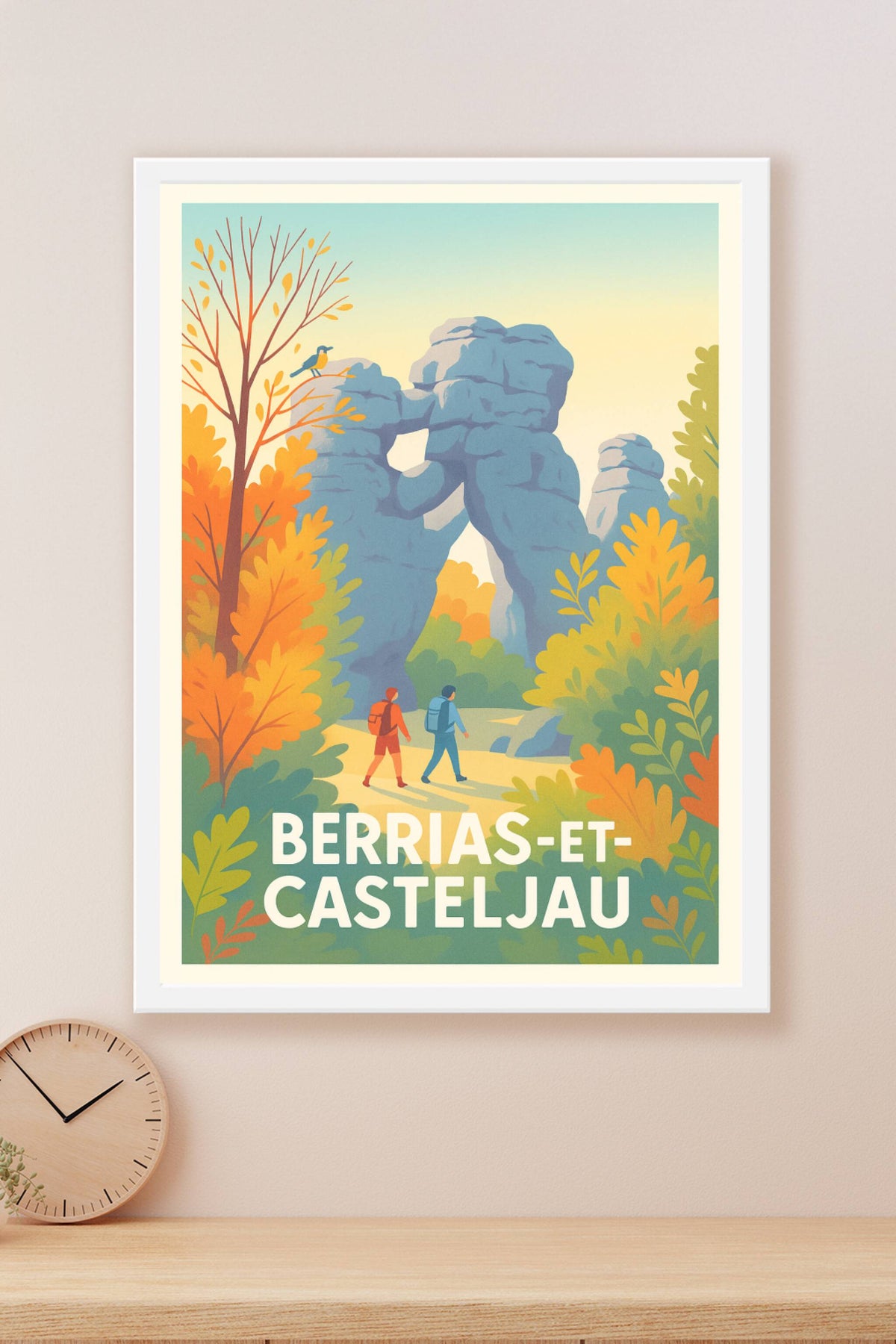 Affiche Berrias-et-Casteljau — Randonnée au coeur des merveilles naturelles · poster d'art de Berrias-et-Casteljau