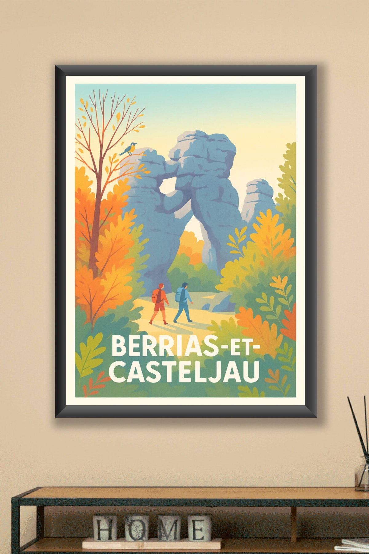 Affiche Berrias-et-Casteljau — Randonnée au coeur des merveilles naturelles · poster d'art de Berrias-et-Casteljau