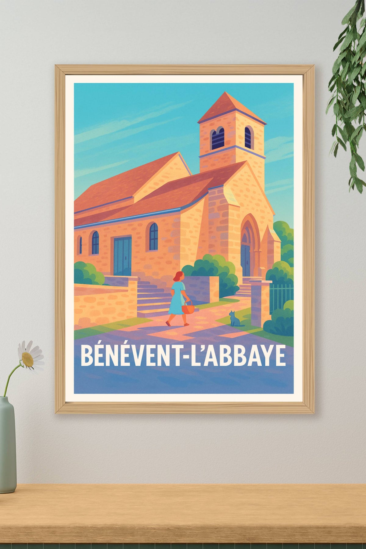 Affiche Bénévent-l'Abbaye — Charme et quiétude au cœur de la pierre · poster d'art de Bénévent-l'Abbaye
