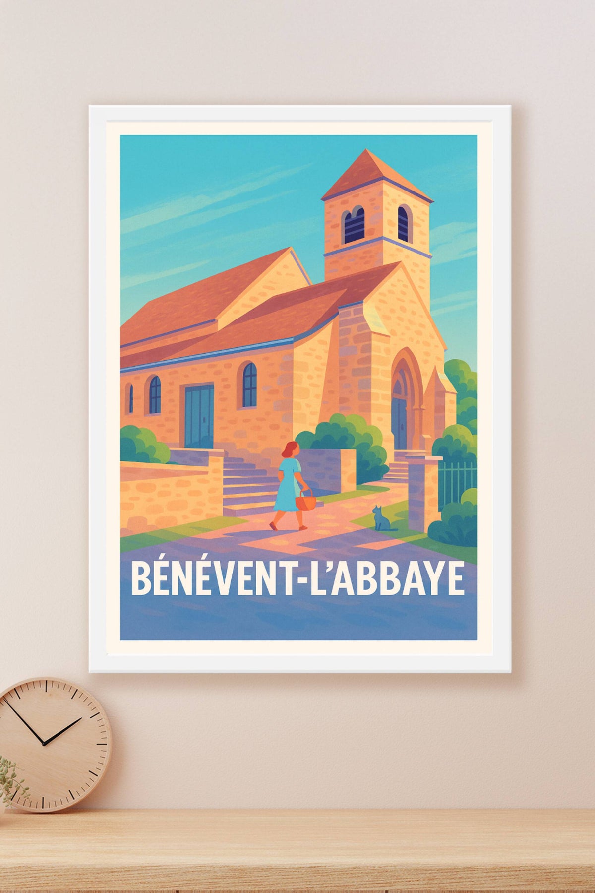 Affiche Bénévent-l'Abbaye — Charme et quiétude au cœur de la pierre · poster d'art de Bénévent-l'Abbaye