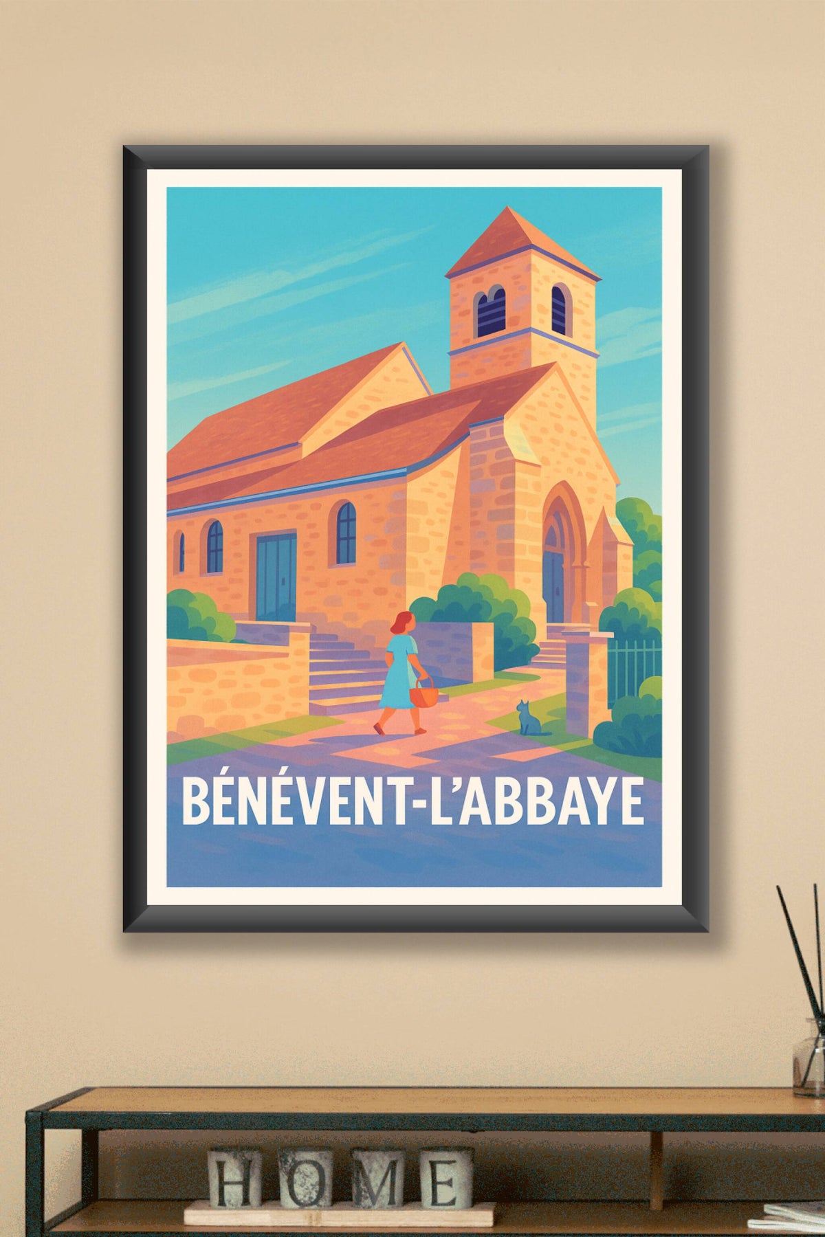 Affiche Bénévent-l'Abbaye — Charme et quiétude au cœur de la pierre · poster d'art de Bénévent-l'Abbaye