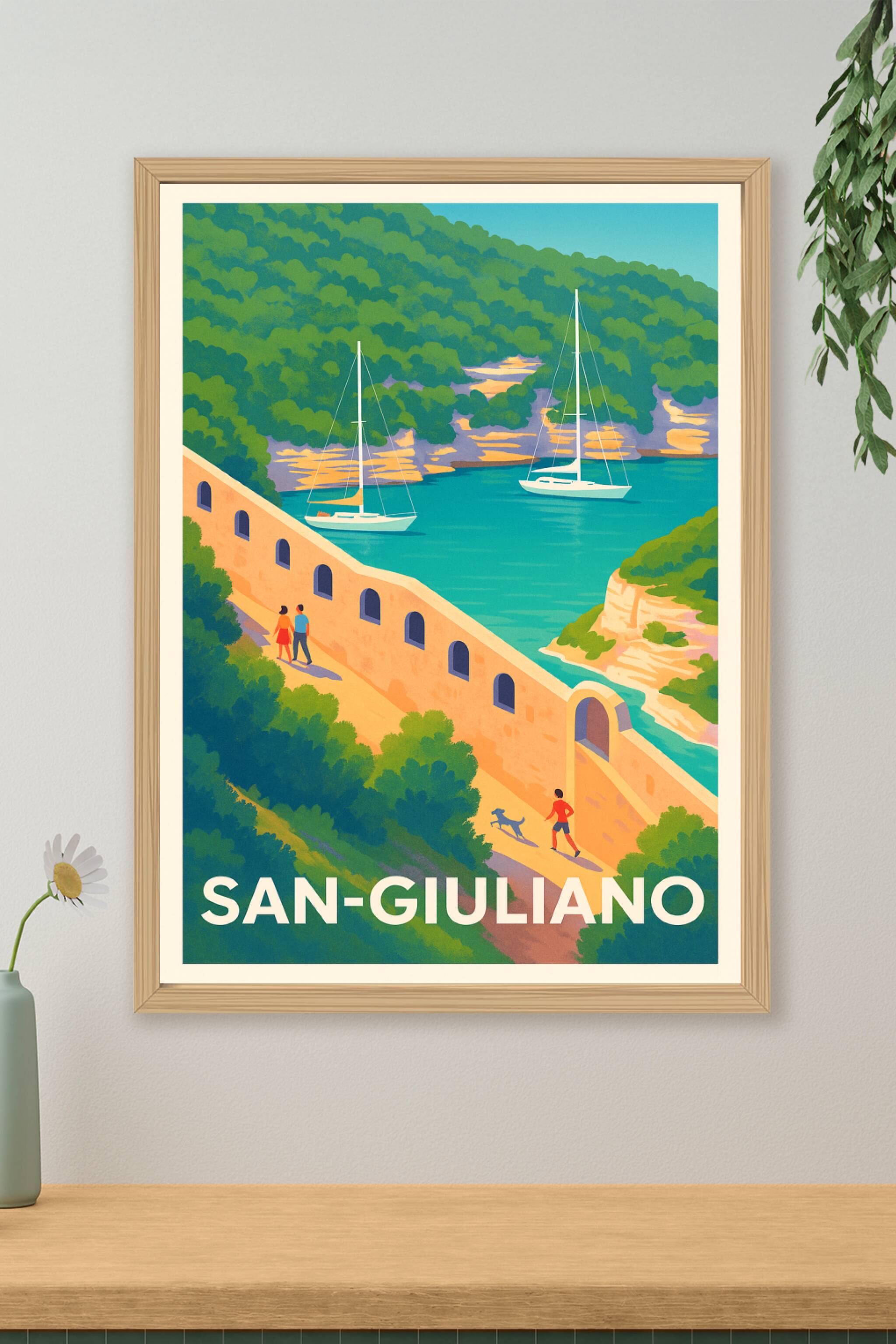 Affiche de San-Giuliano - Évasion et sérénité sur la côte Méditerranéenne