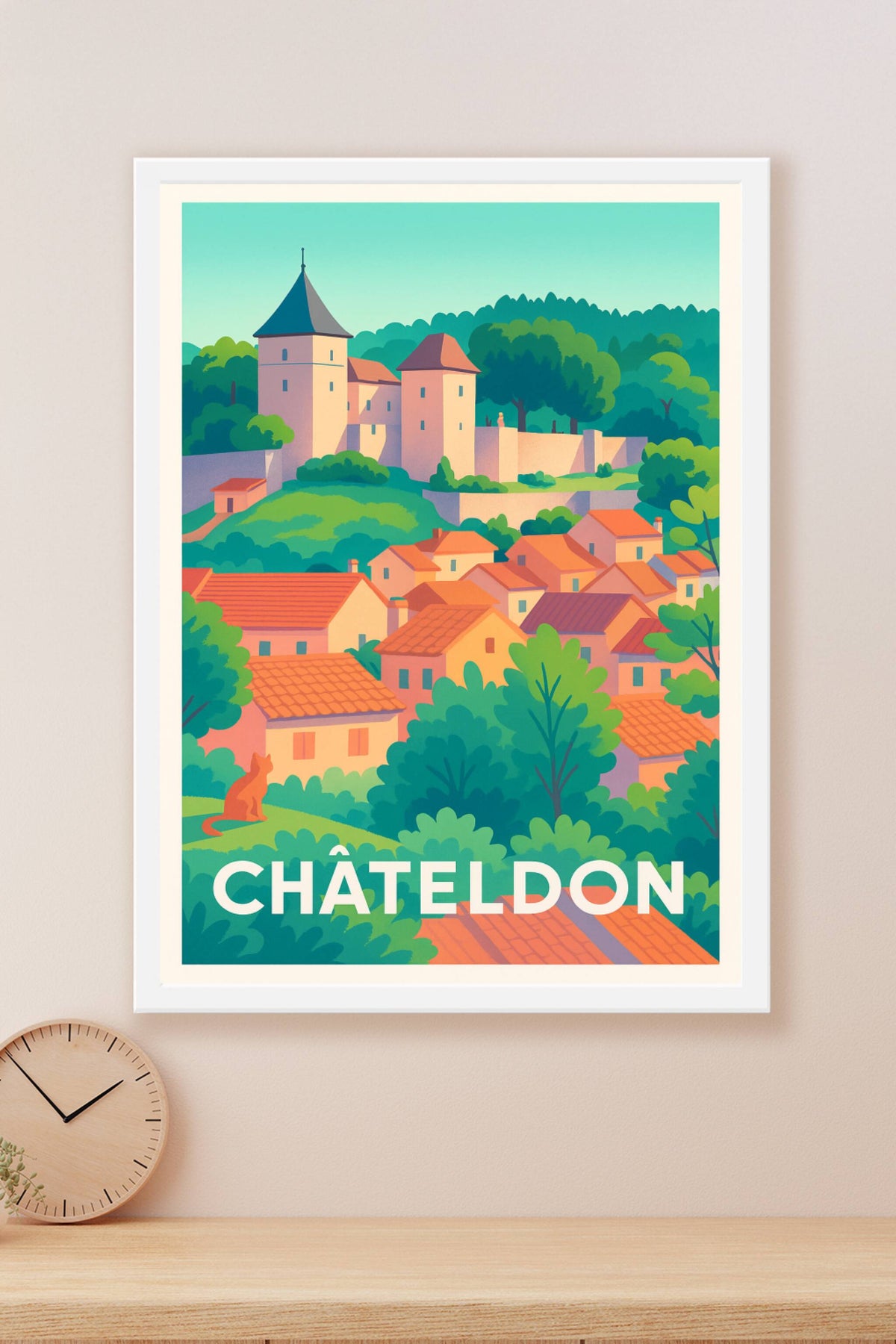 Affiche Châteldon — Charme et Sérénité au Cœur de la Nature · poster d'art de Châteldon