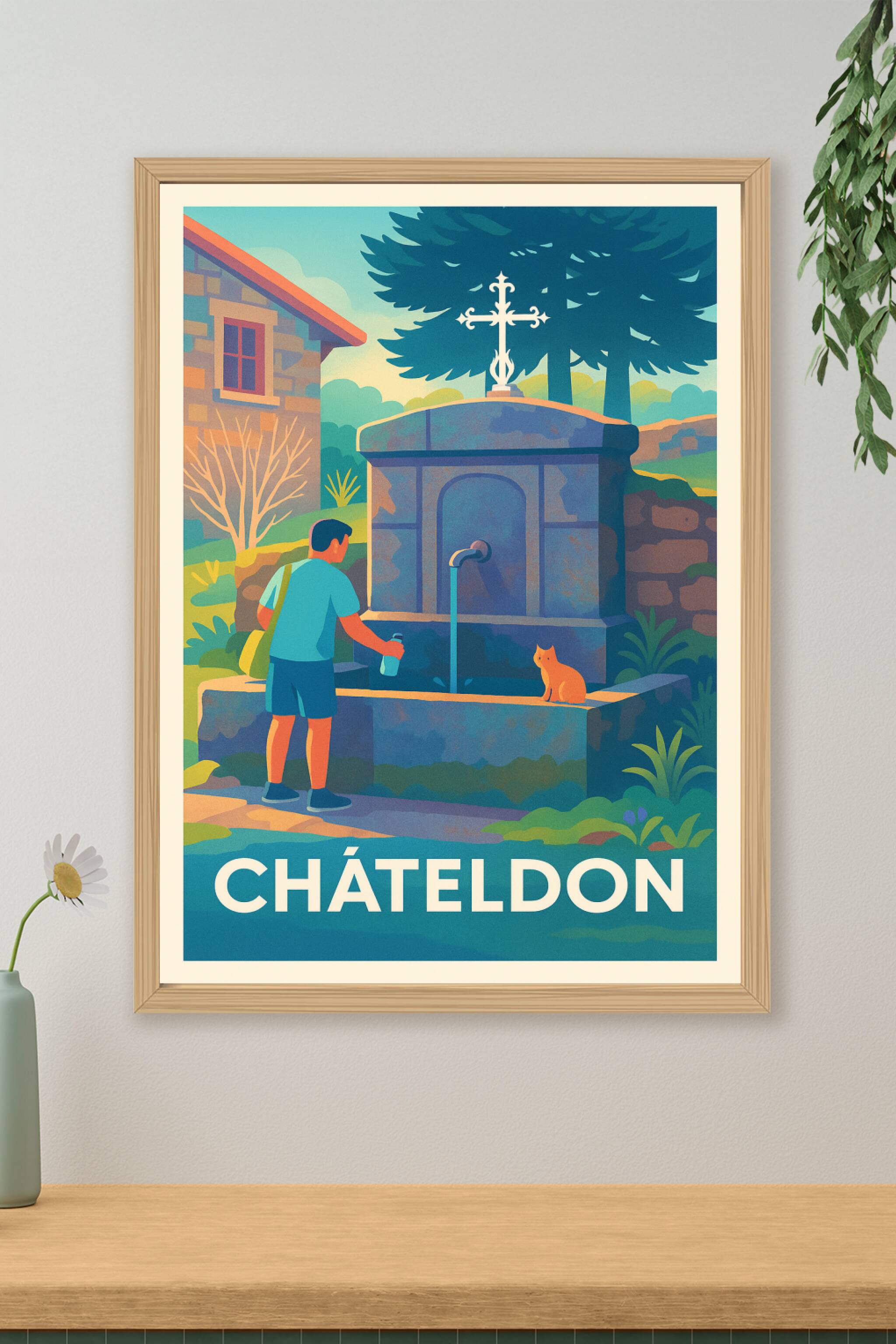 Affiche de Châteldon - L'Authenticité d'un Village d'Auvergne