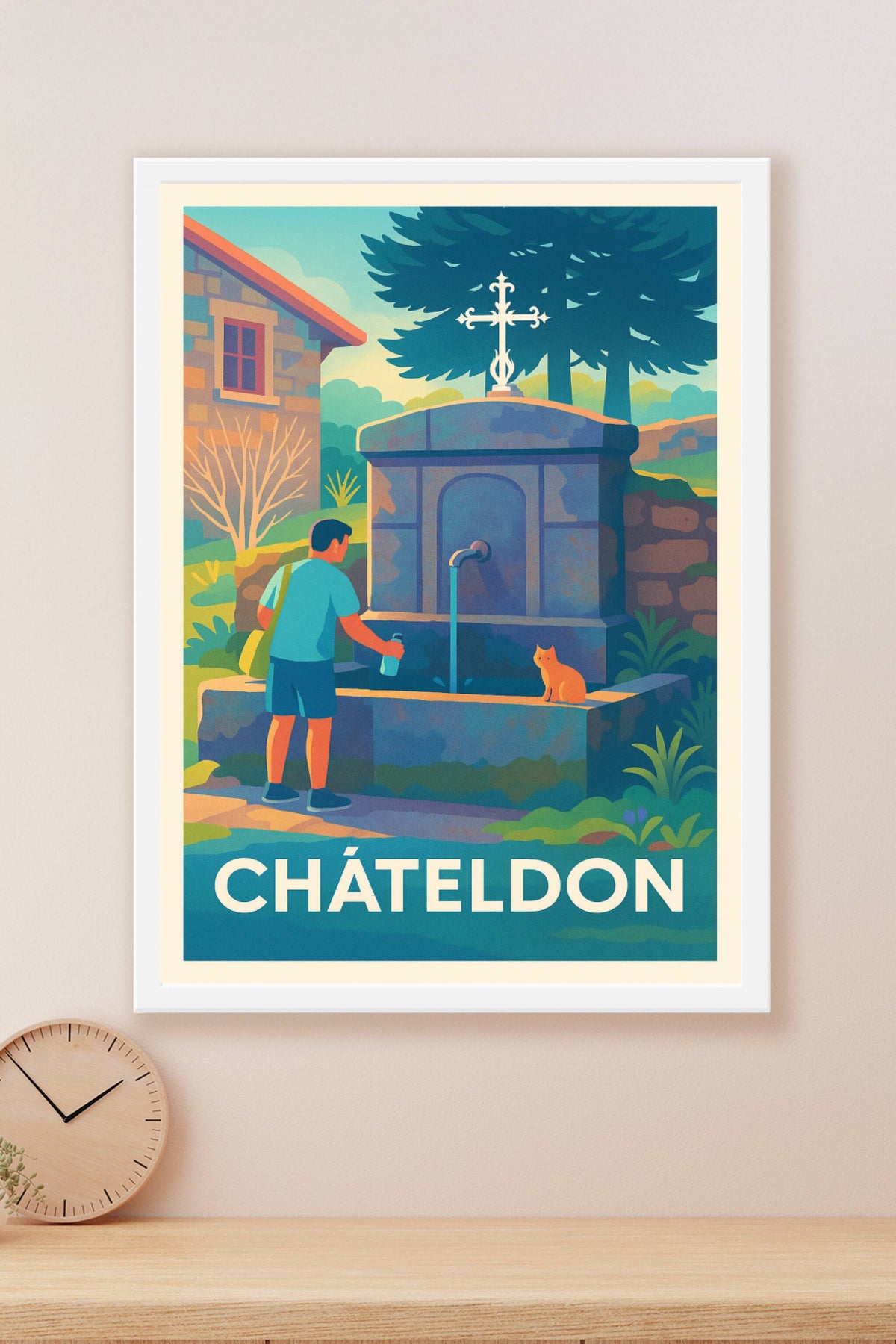 Affiche Châteldon — L'Authenticité d'un Village d'Auvergne · poster d'art de Châteldon