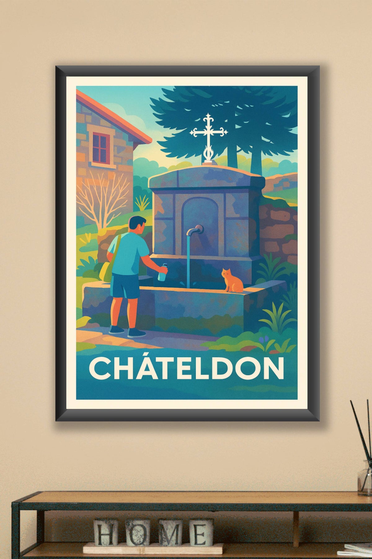 Affiche Châteldon — L'Authenticité d'un Village d'Auvergne · poster d'art de Châteldon