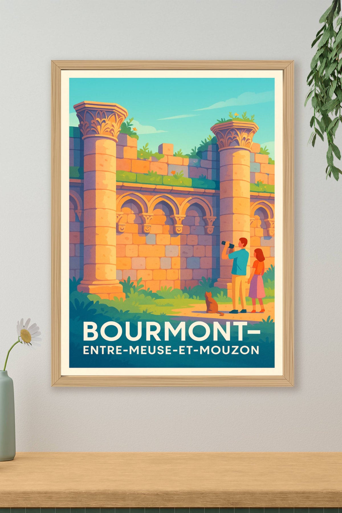 Affiche Bourmont — L'émerveillement entre Meuse et Mouzon · poster d'art de Bourmont