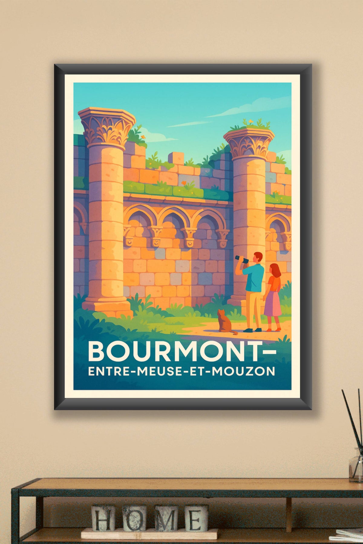 Affiche Bourmont — L'émerveillement entre Meuse et Mouzon · poster d'art de Bourmont
