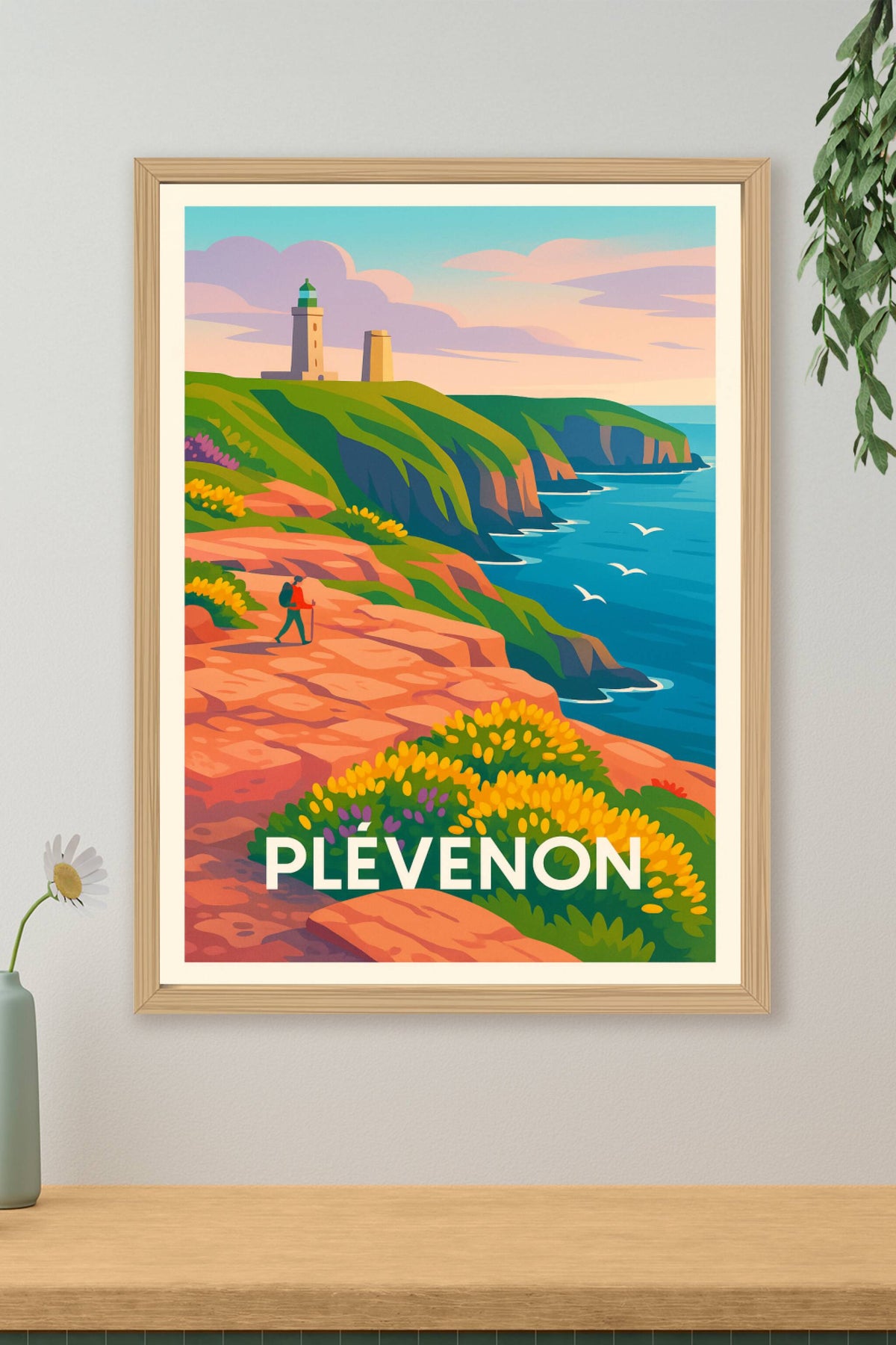 Affiche Plévenon — Escapade naturelle sur les falaises bretonnes · poster d'art de Plévenon