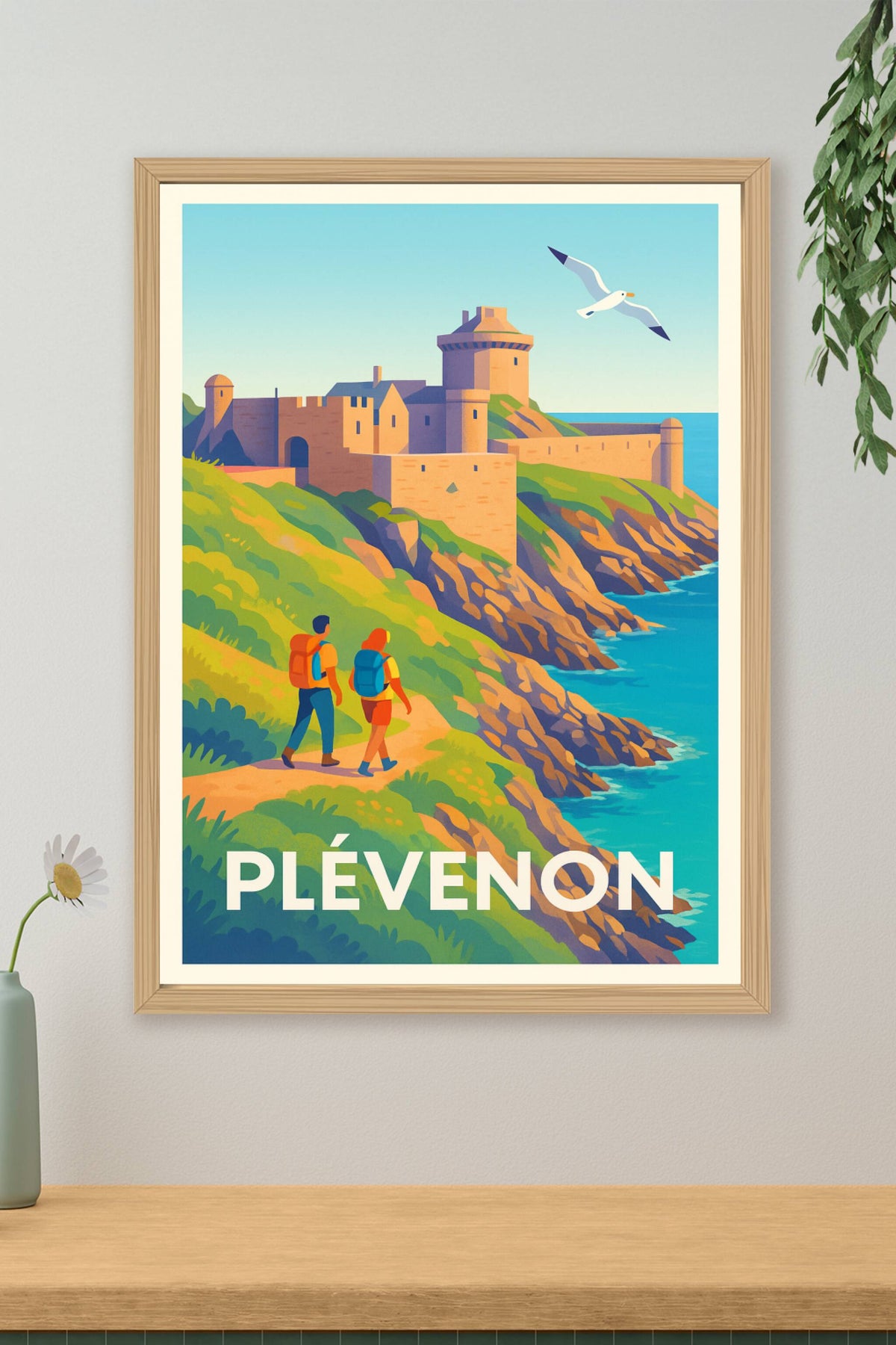 Affiche Plévenon — Escapade romantique en bord de mer · poster d'art de Plévenon
