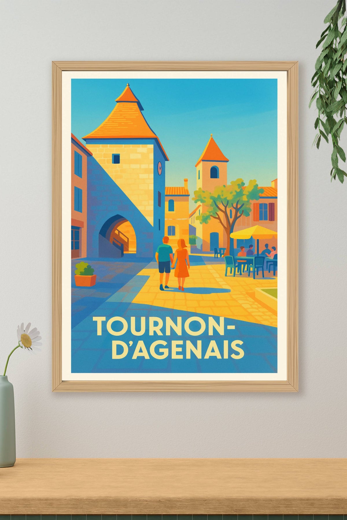 Affiche Tournon-d'Agenais — Charme et lumière du Sud-Ouest · poster d'art de Tournon-d'Agenais