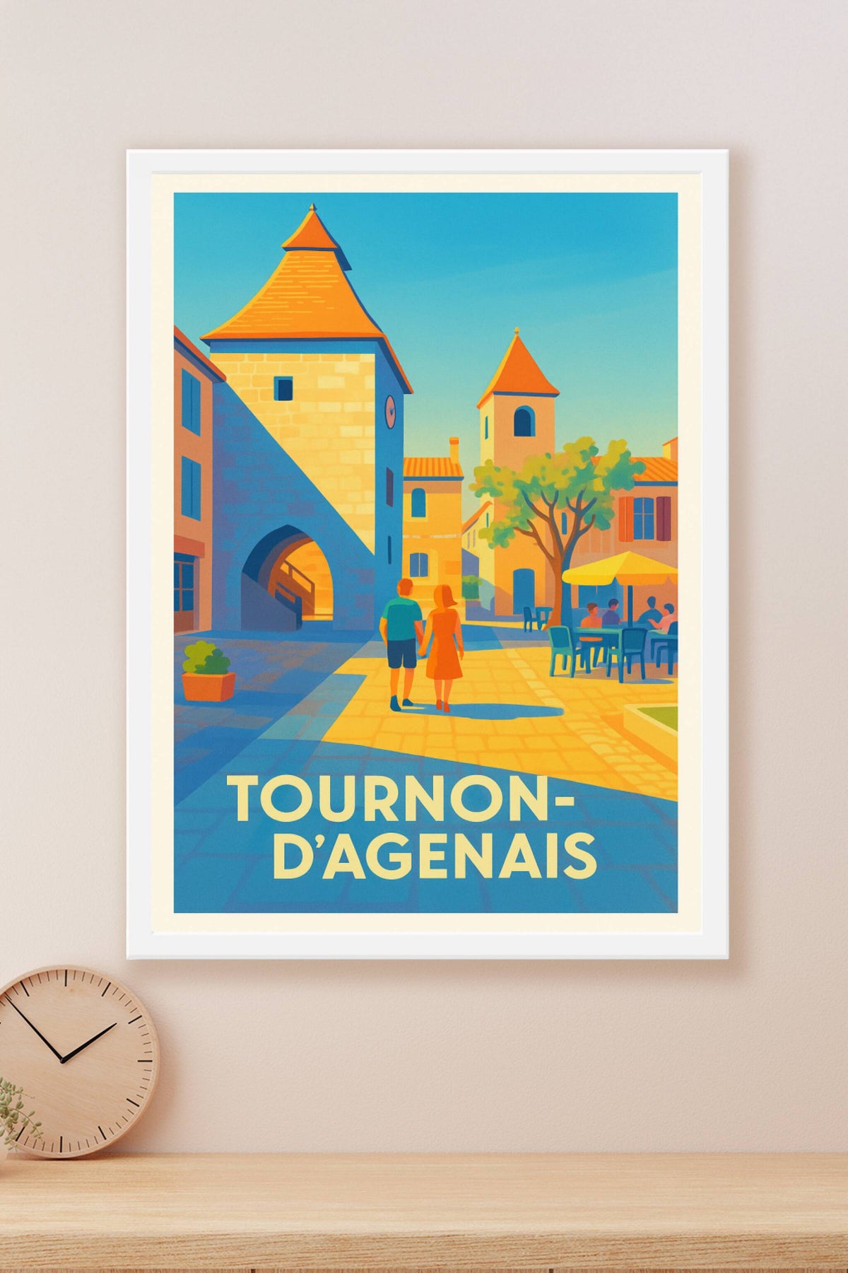 Affiche Tournon-d'Agenais — Charme et lumière du Sud-Ouest · poster d'art de Tournon-d'Agenais