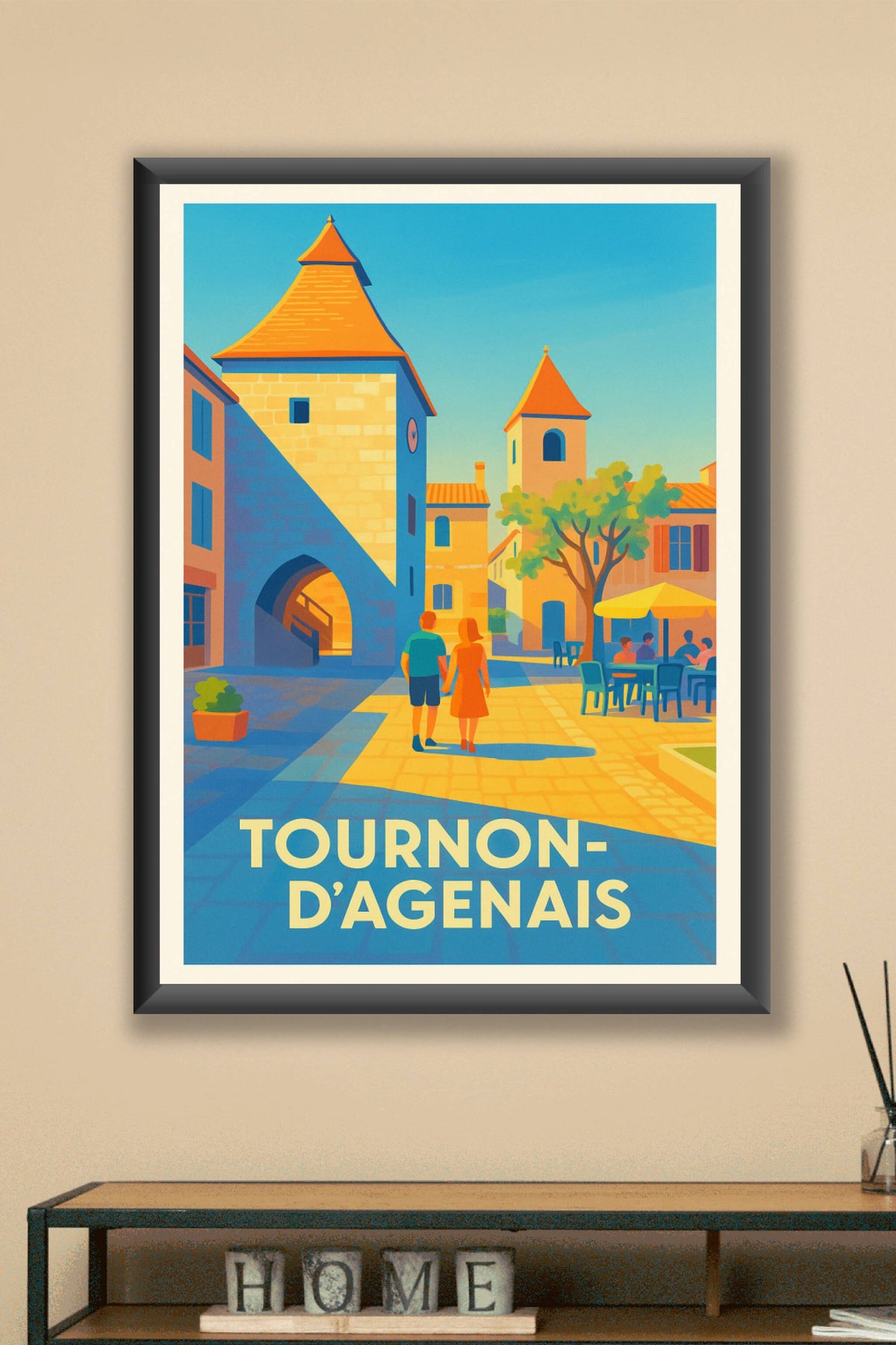 Affiche Tournon-d'Agenais — Charme et lumière du Sud-Ouest · poster d'art de Tournon-d'Agenais