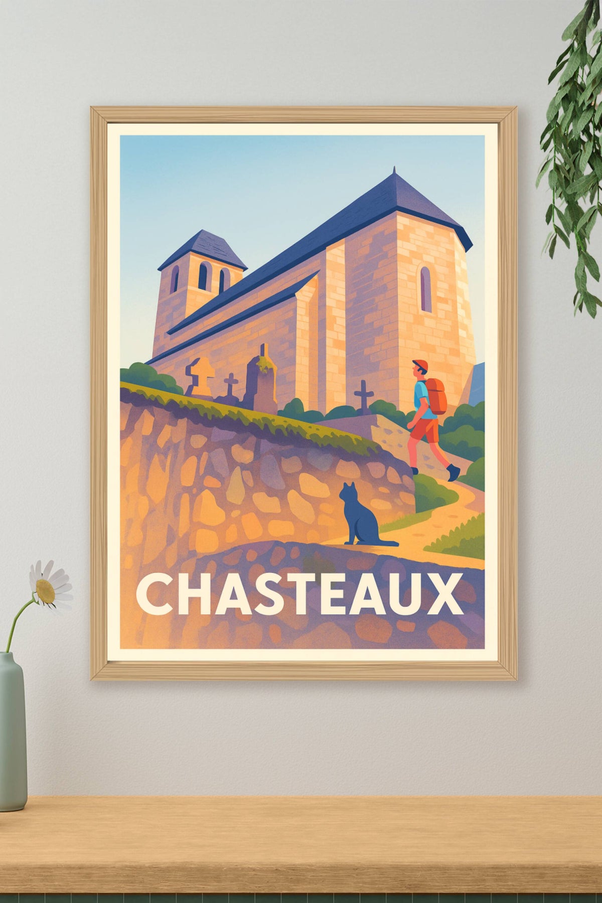 Affiche Chasteaux — Charme paisible et randonnée au cœur du patrimoine · poster d'art de Chasteaux