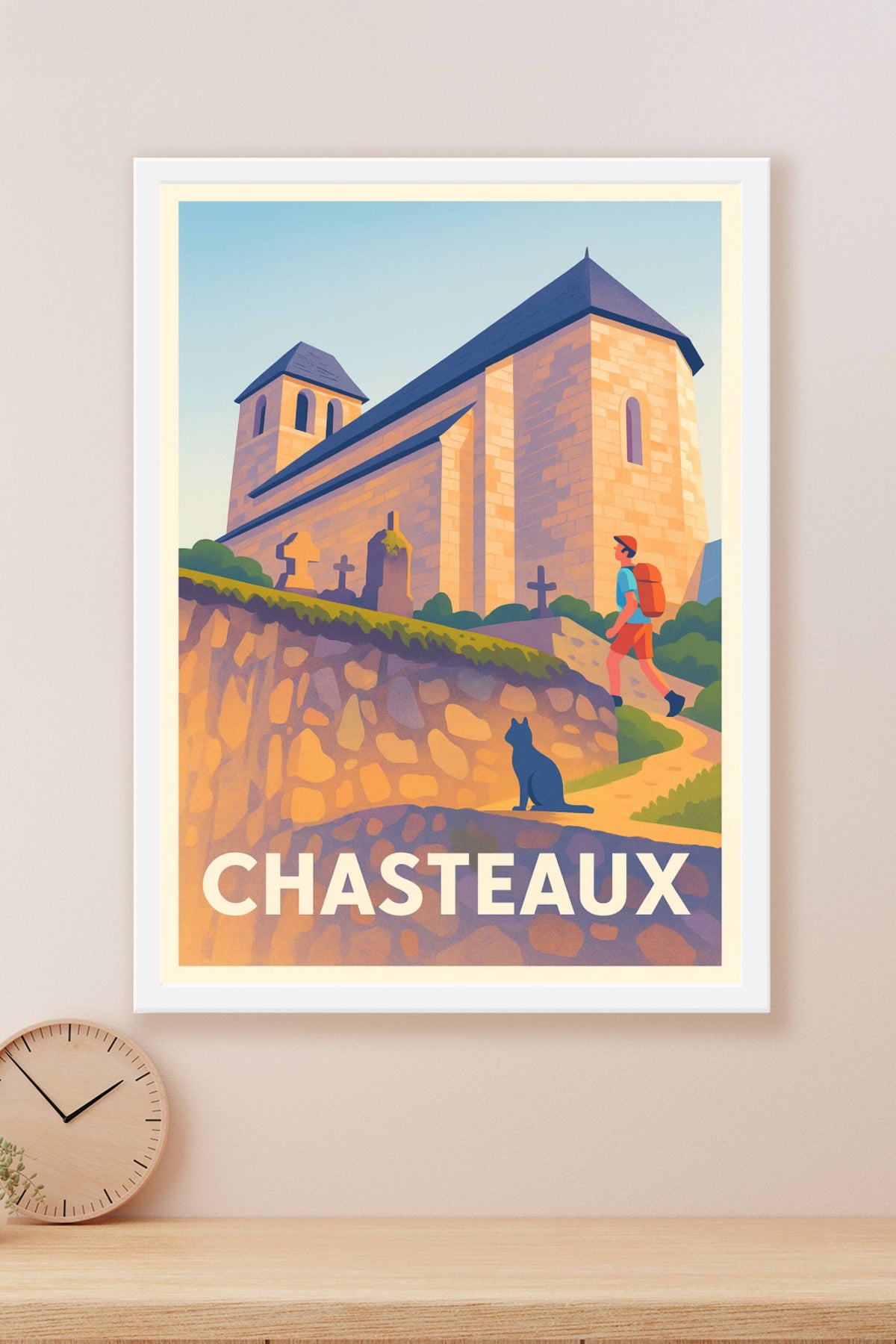 Affiche Chasteaux — Charme paisible et randonnée au cœur du patrimoine · poster d'art de Chasteaux