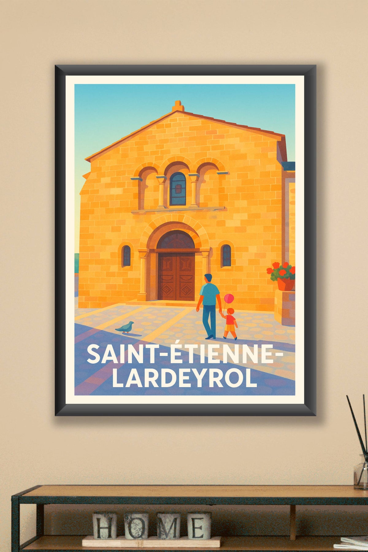 Affiche Saint-Étienne-Lardeyrol — Un instant de sérénité architecturale · poster d'art de Saint-Étienne-Lardeyrol