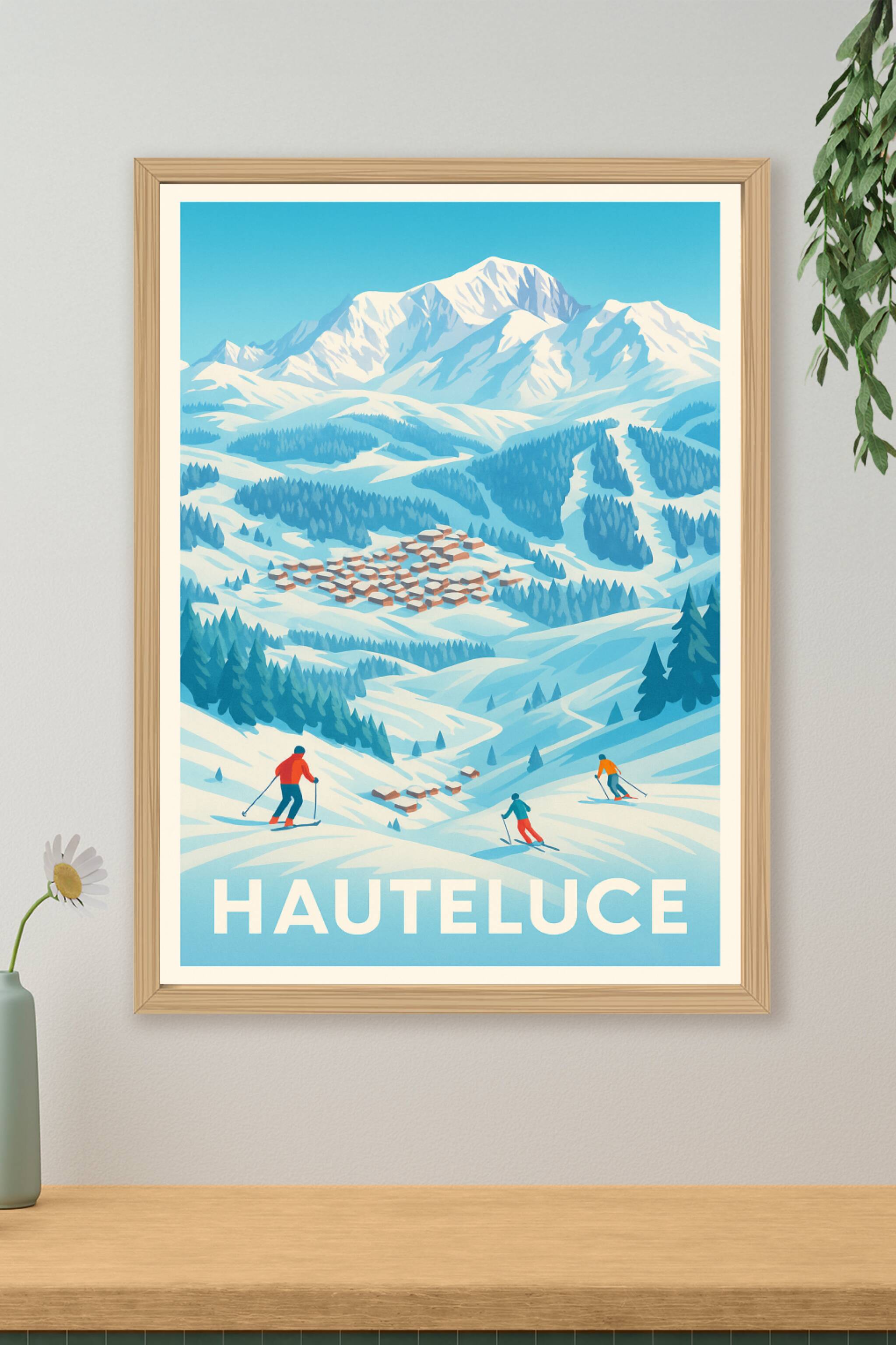 Affiche de Hauteluce - Évasion ski et montagne enneigée