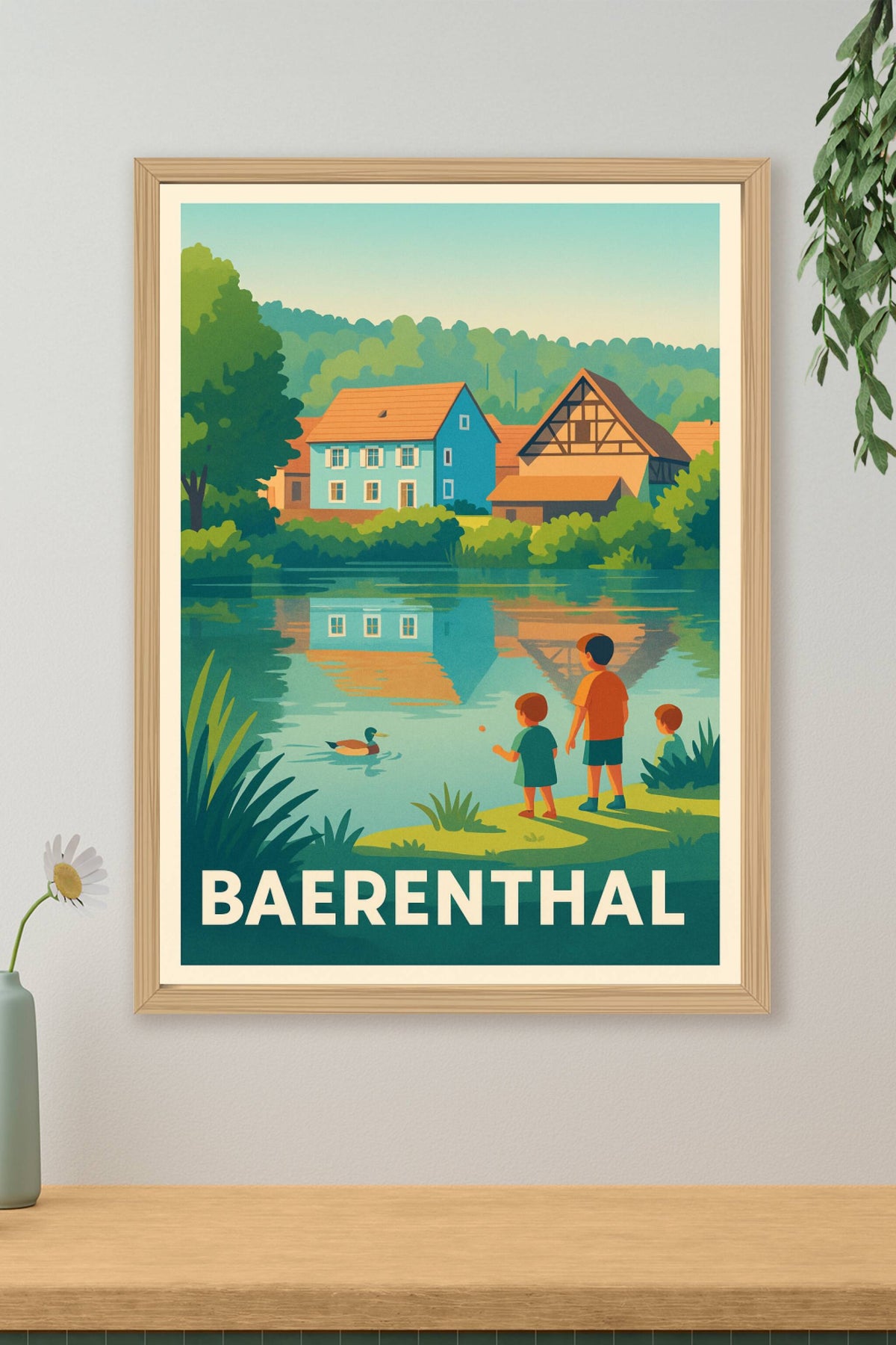 Affiche Baerenthal — Sérénité au bord de l'eau · poster d'art de Baerenthal