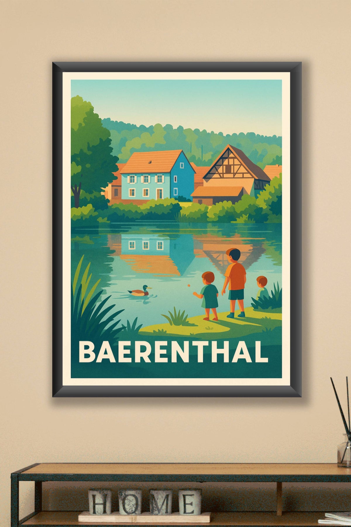 Affiche Baerenthal — Sérénité au bord de l'eau · poster d'art de Baerenthal