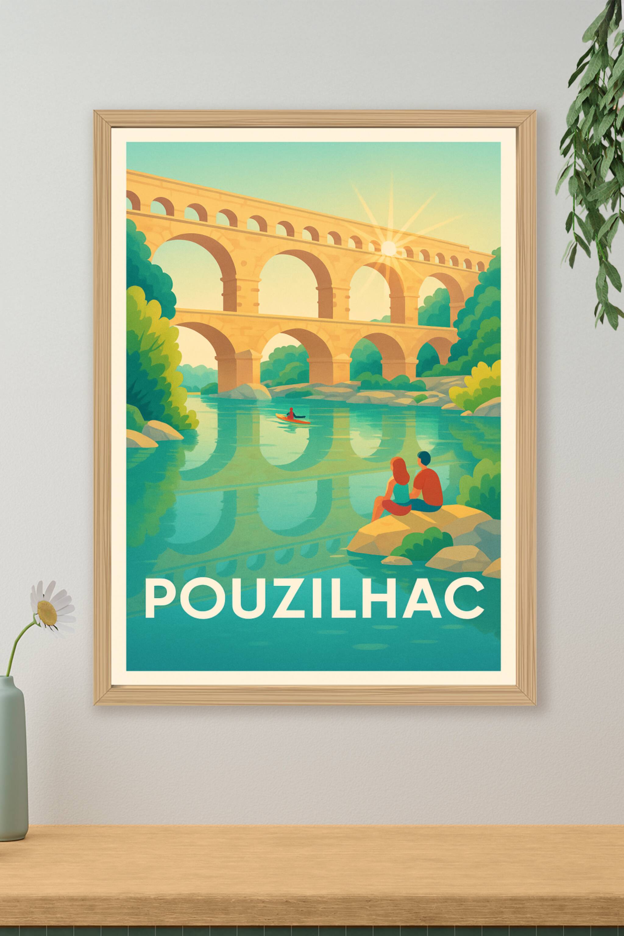 Affiche de Pouzilhac - La beauté paisible du pont romain