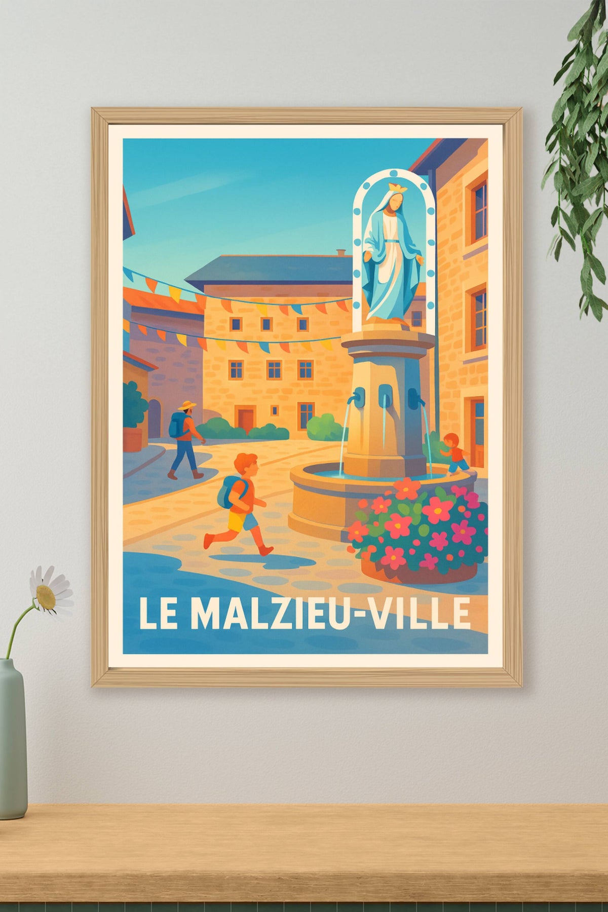 Affiche Le Malzieu-Ville — Charme et sérénité en plein cœur historique · poster d'art de Le Malzieu-Ville