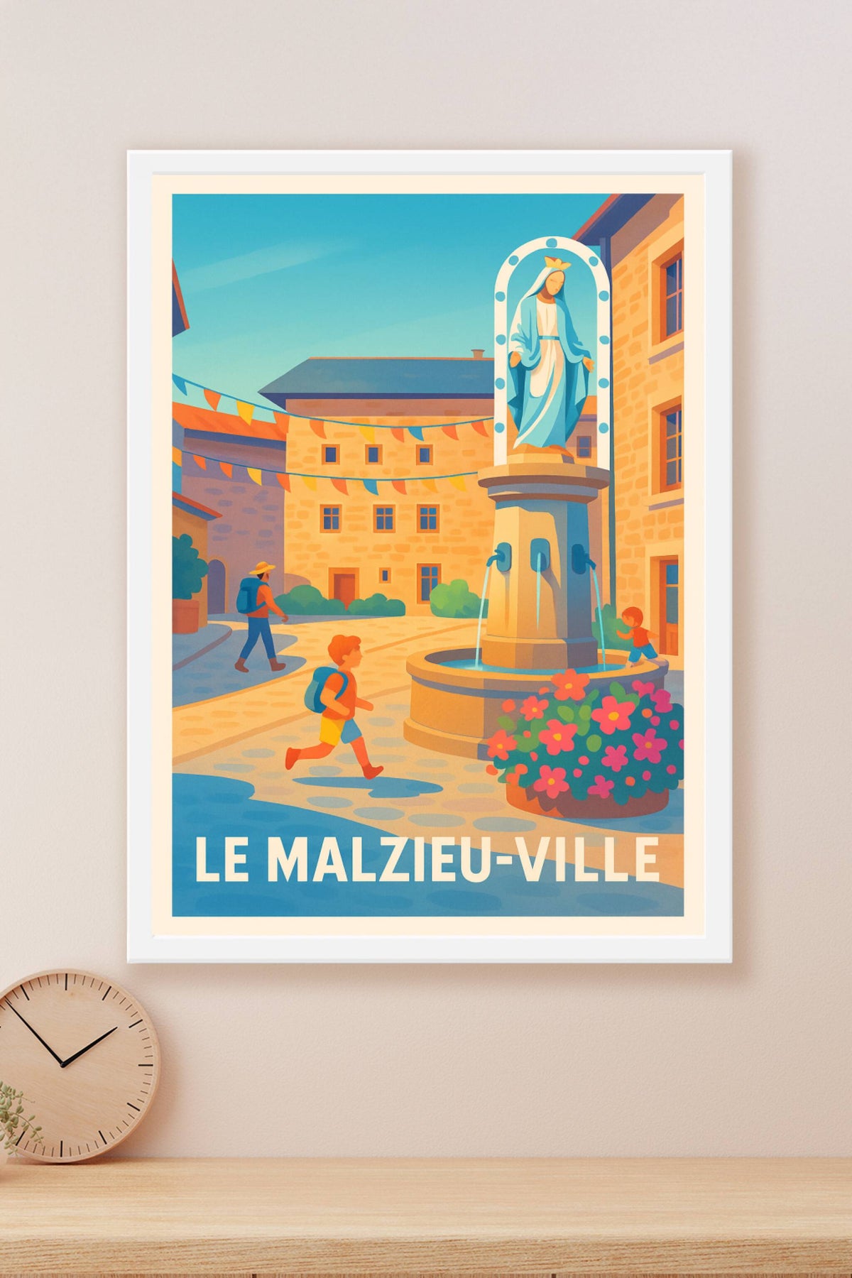 Affiche Le Malzieu-Ville — Charme et sérénité en plein cœur historique · poster d'art de Le Malzieu-Ville