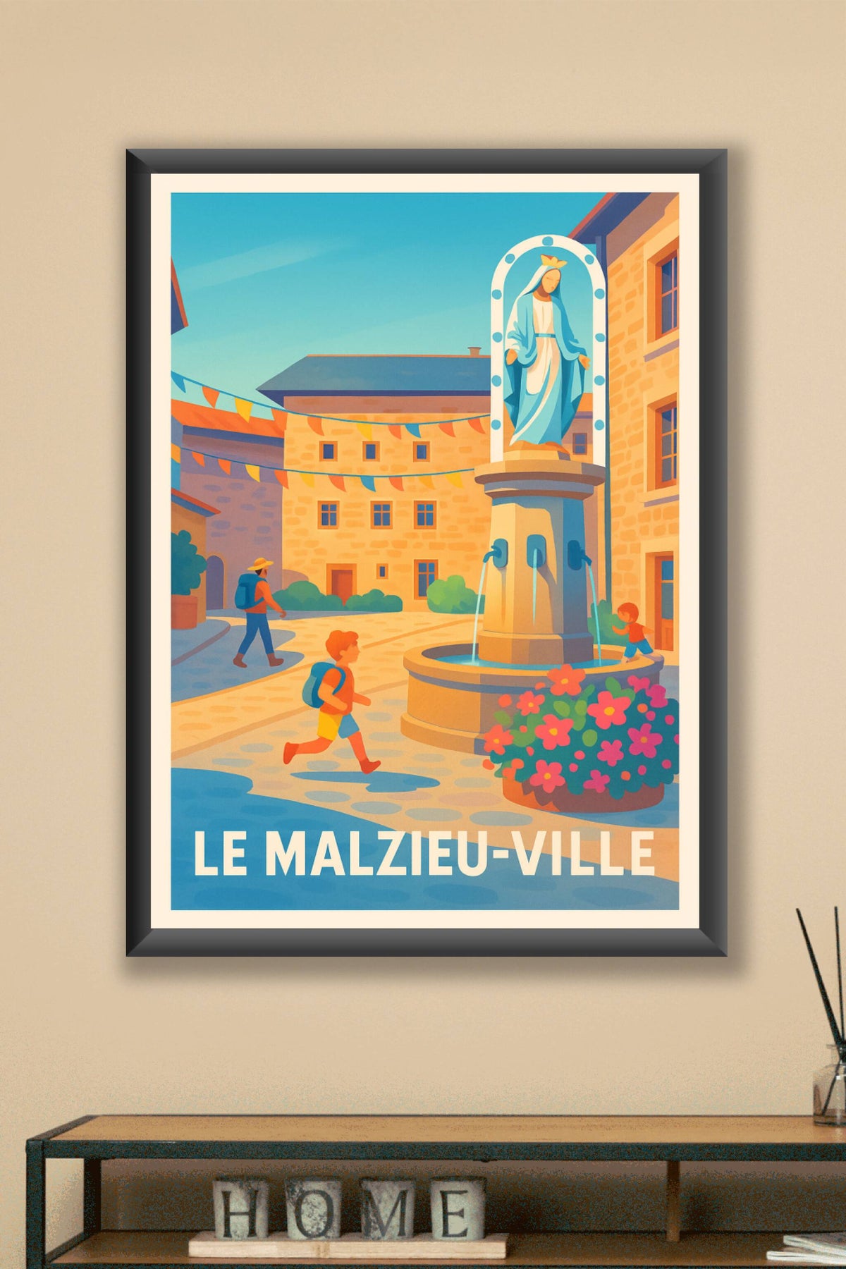Affiche Le Malzieu-Ville — Charme et sérénité en plein cœur historique · poster d'art de Le Malzieu-Ville
