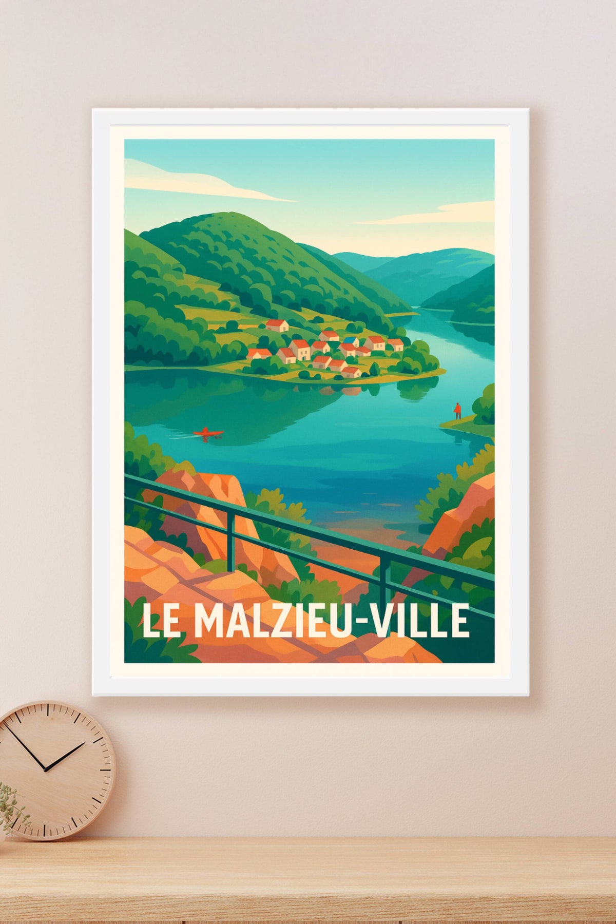 Affiche Le Malzieu-Ville — Sérénité au cœur de la nature · poster d'art de Le Malzieu-Ville