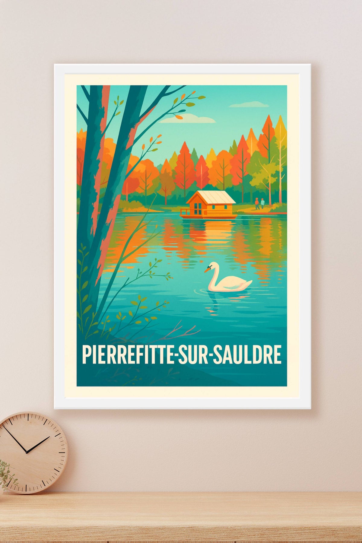 Affiche Pierrefitte-sur-Sauldre — Sérénité au fil de l'eau · poster d'art de Pierrefitte-sur-Sauldre