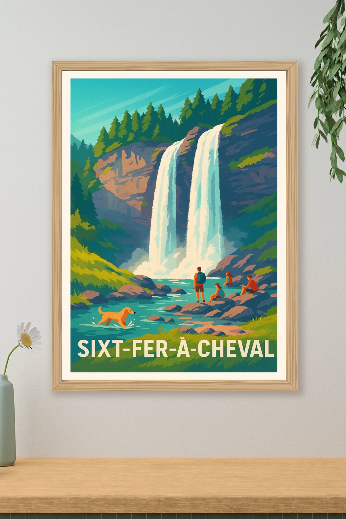Affiche Sixt-Fer-à-Cheval — Nature et cascade grandiose · poster d'art de Sixt-Fer-à-Cheval