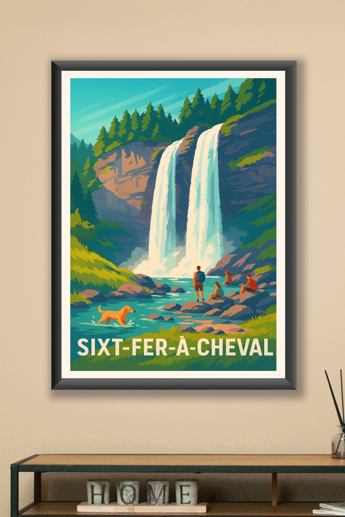 Affiche Sixt-Fer-à-Cheval — Nature et cascade grandiose · poster d'art de Sixt-Fer-à-Cheval