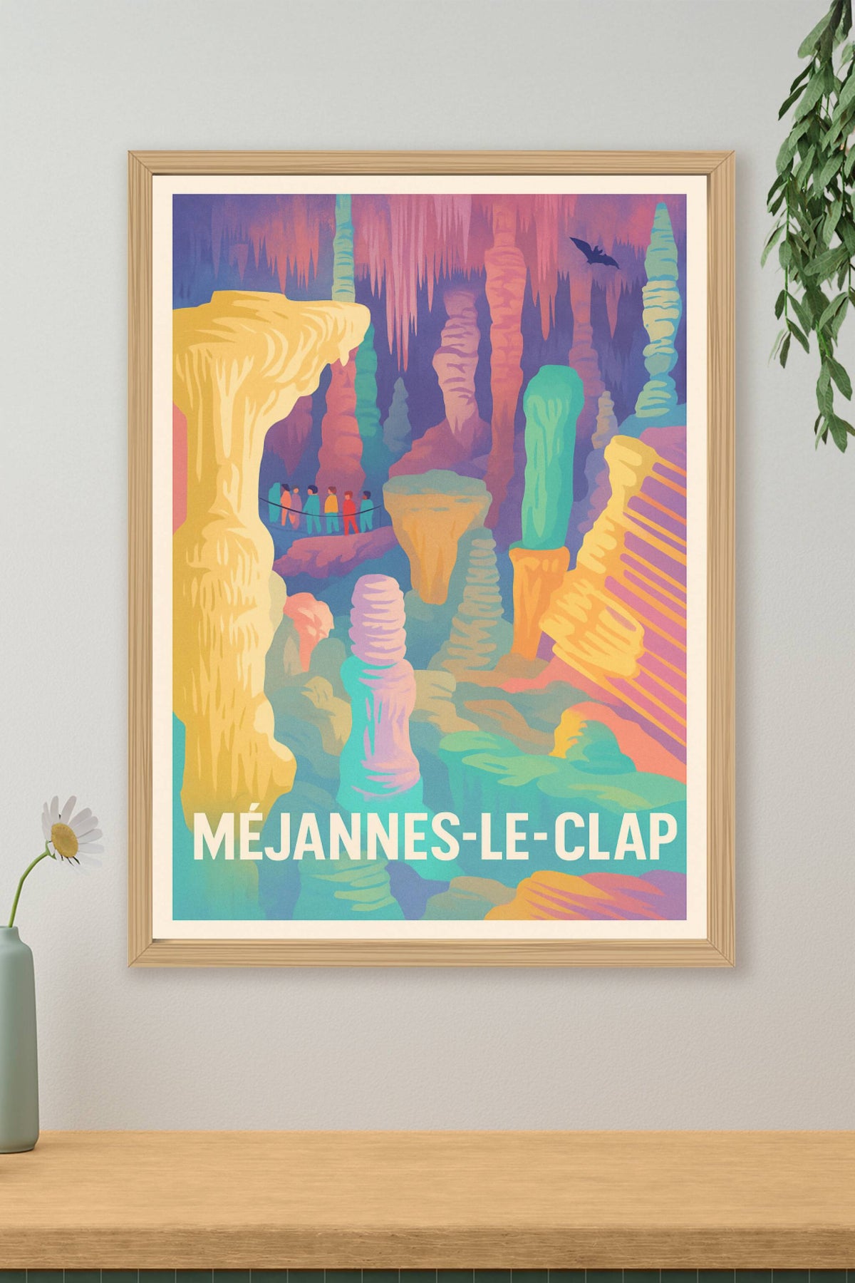 Affiche Méjannes-le-Clap — Splendeur souterraine des grottes · poster d'art de Méjannes-le-Clap