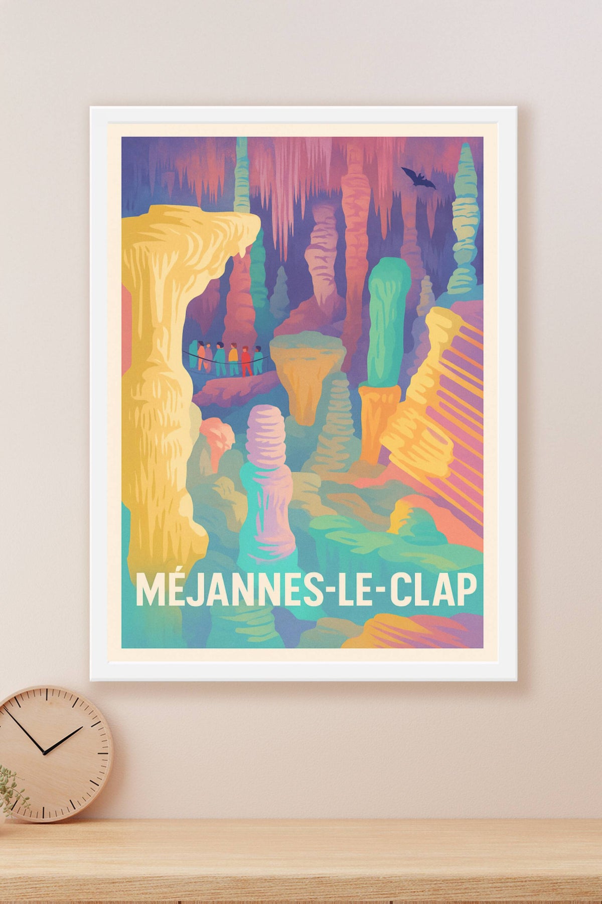 Affiche Méjannes-le-Clap — Splendeur souterraine des grottes · poster d'art de Méjannes-le-Clap