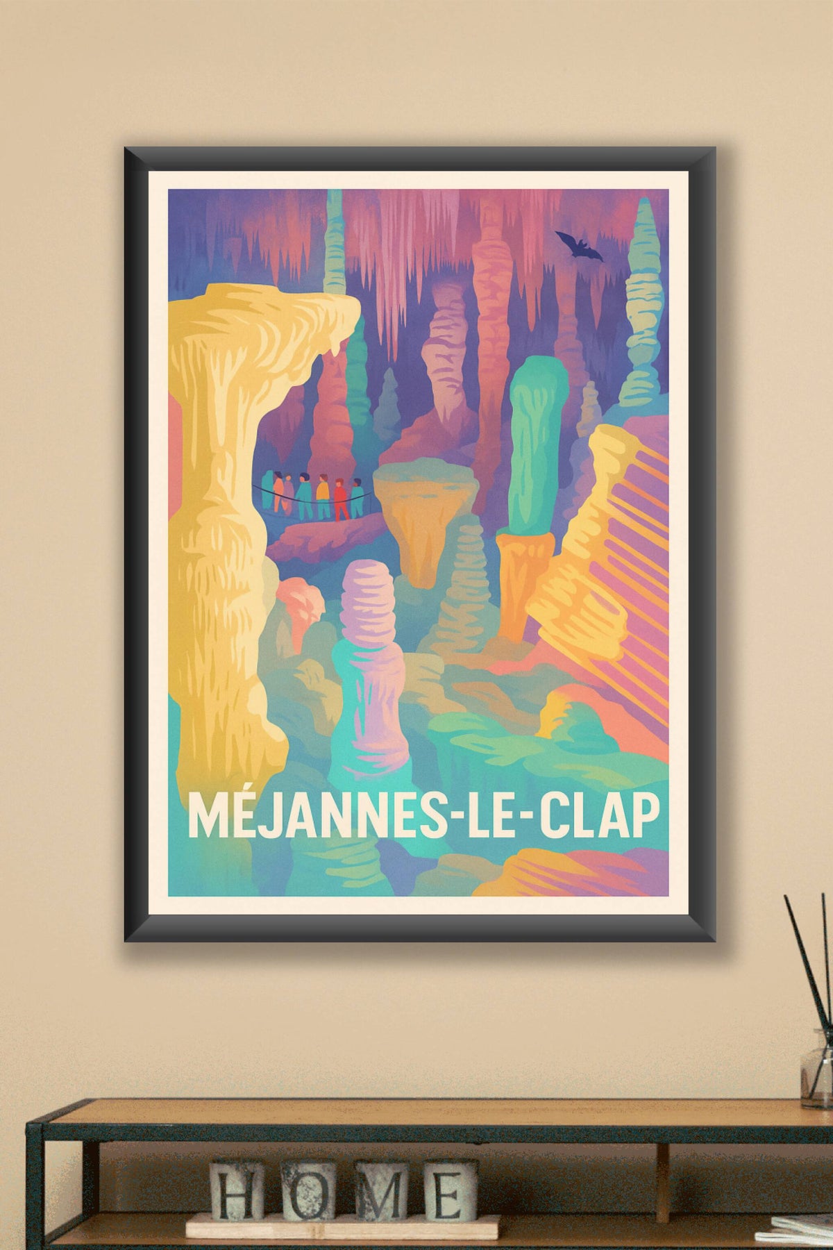 Affiche Méjannes-le-Clap — Splendeur souterraine des grottes · poster d'art de Méjannes-le-Clap
