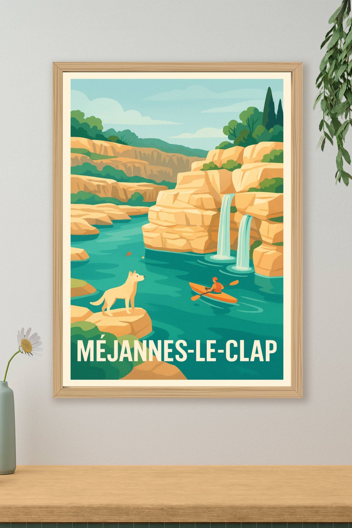 Affiche Méjannes-le-Clap — Nature et aventures au fil de l'eau · poster d'art de Méjannes-le-Clap